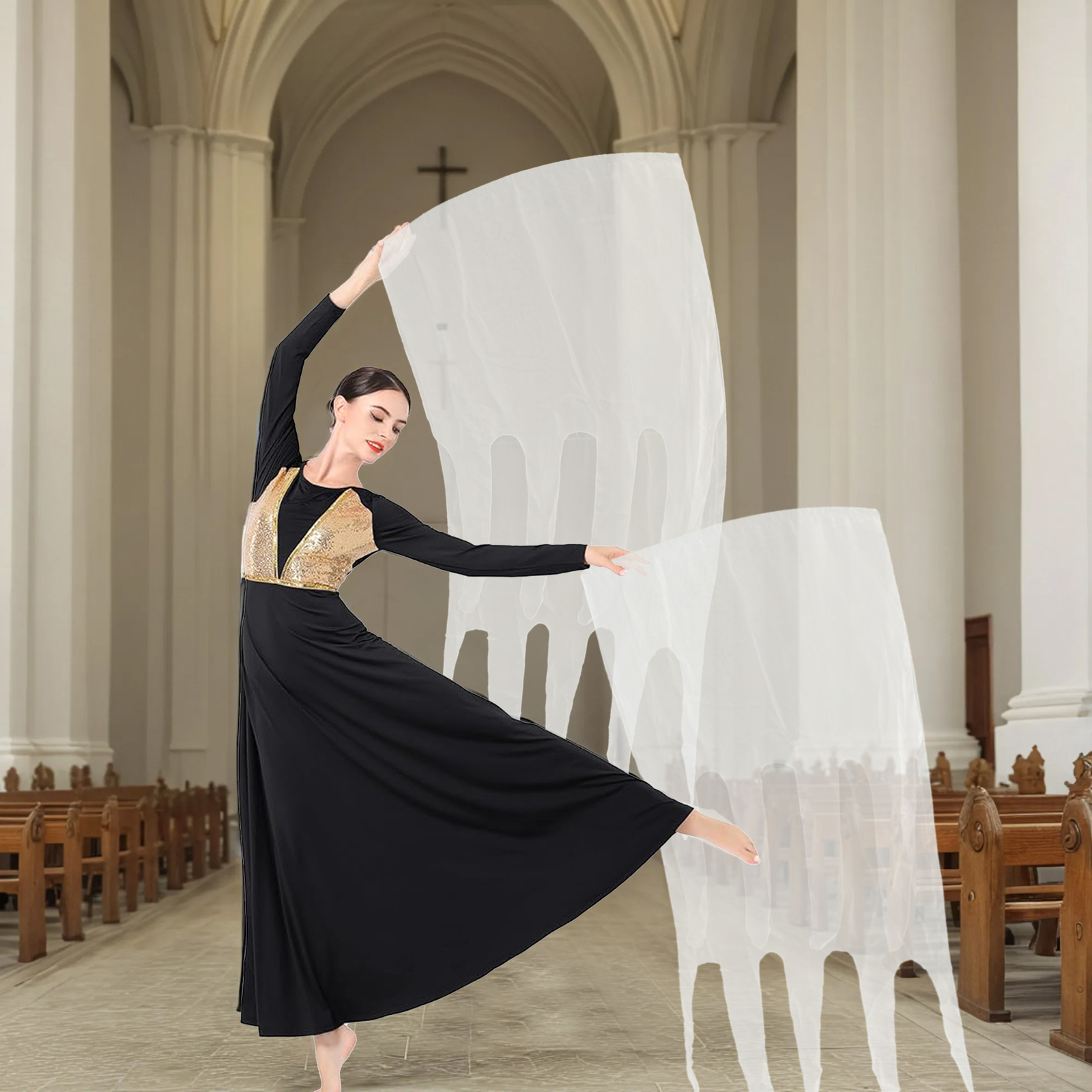 Holy Fire Prophetic Worship Flags for Dance Church Praise Dance Wings Banners