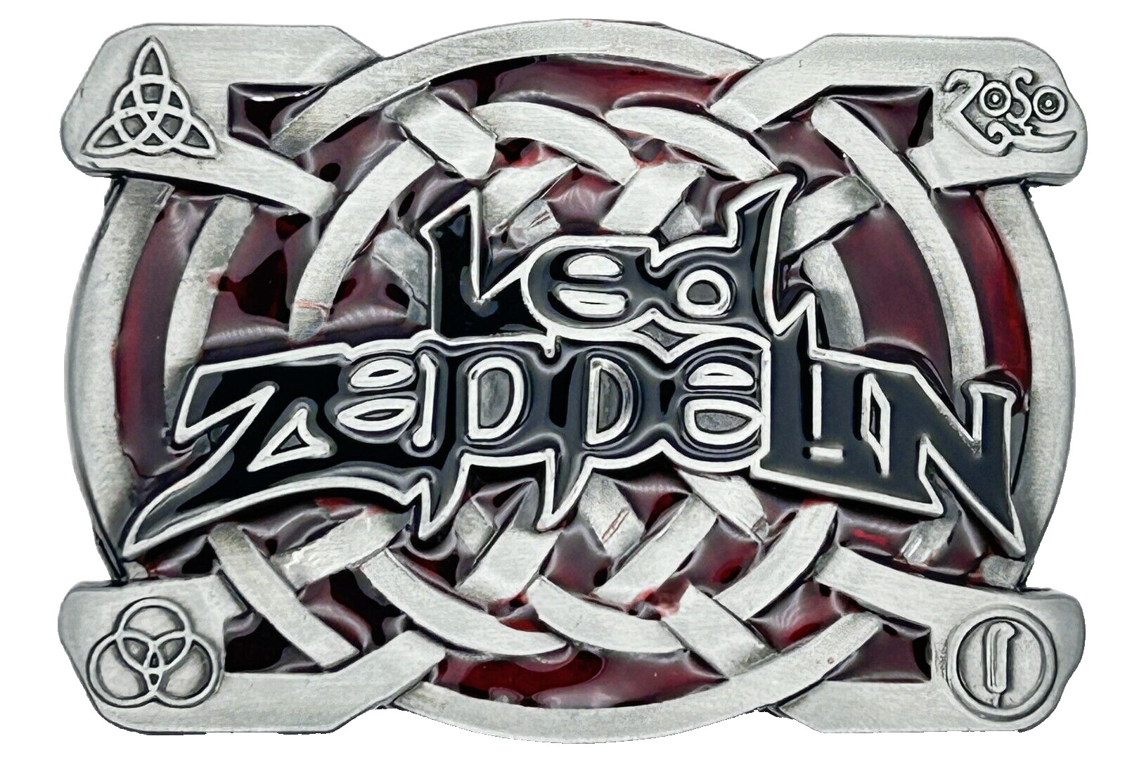 Led Zeppelin Rock Music Band Black & Red Enameled Belt Buckle New
