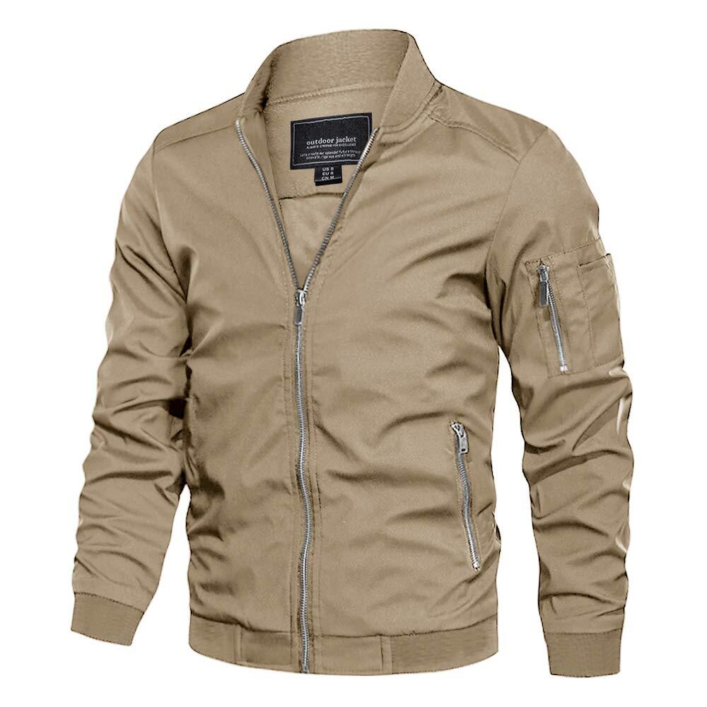 Men’s Bomber Jackets Windbreaker Winter Spring Lightweight Baseball Casual Coats