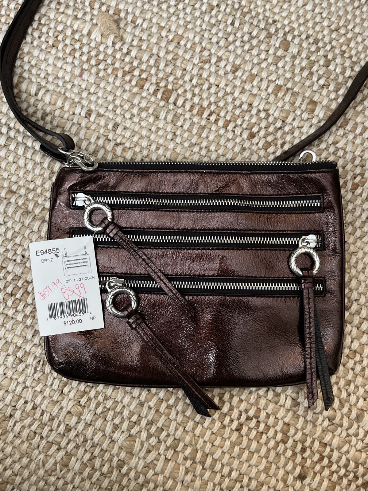 Brighton Women’s Patent Leather Shoulder Bag Burgundy BRNZ