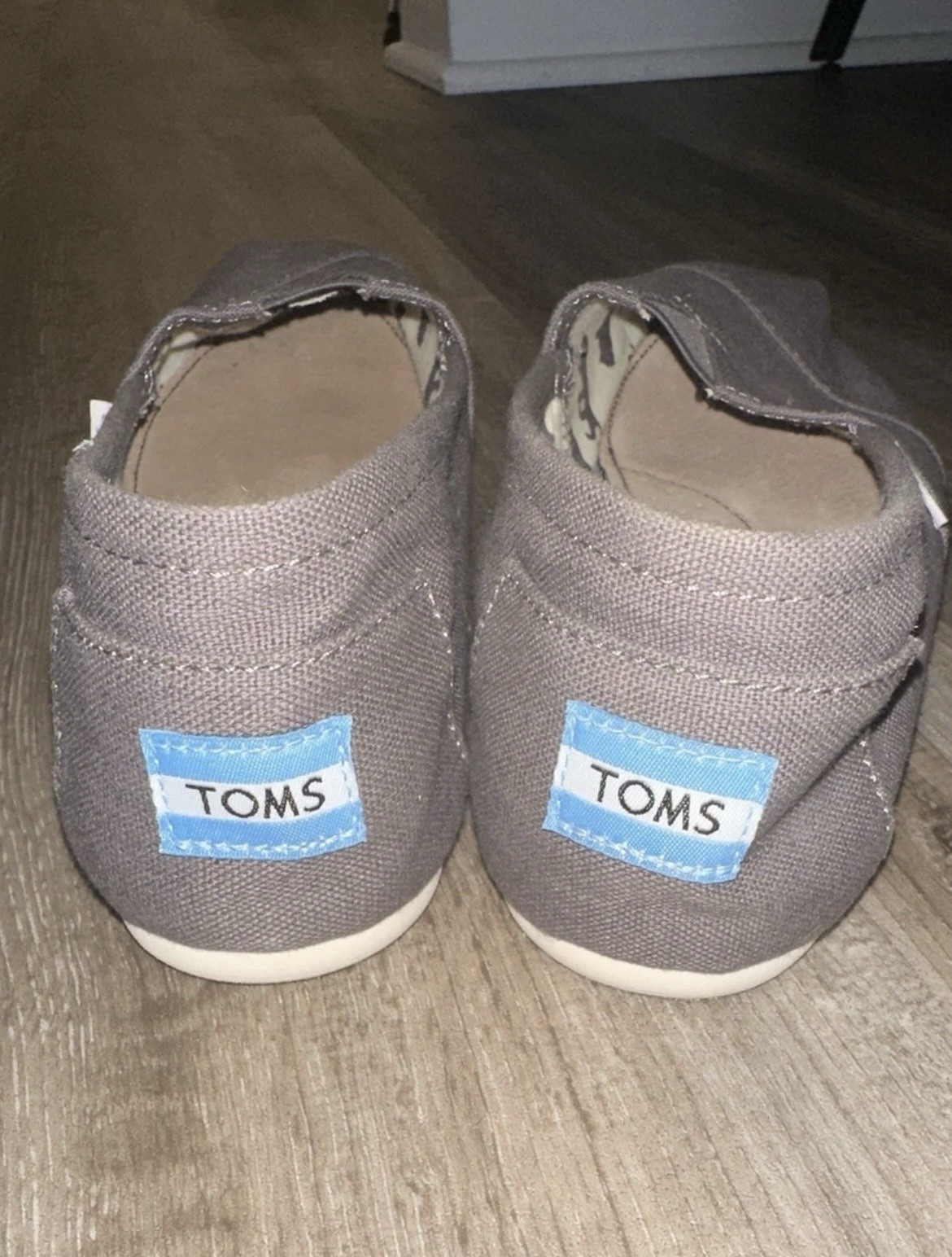 TOMS Alpargata Women’s Gray Canvas Slip-On Flats US 10 Almond Toe