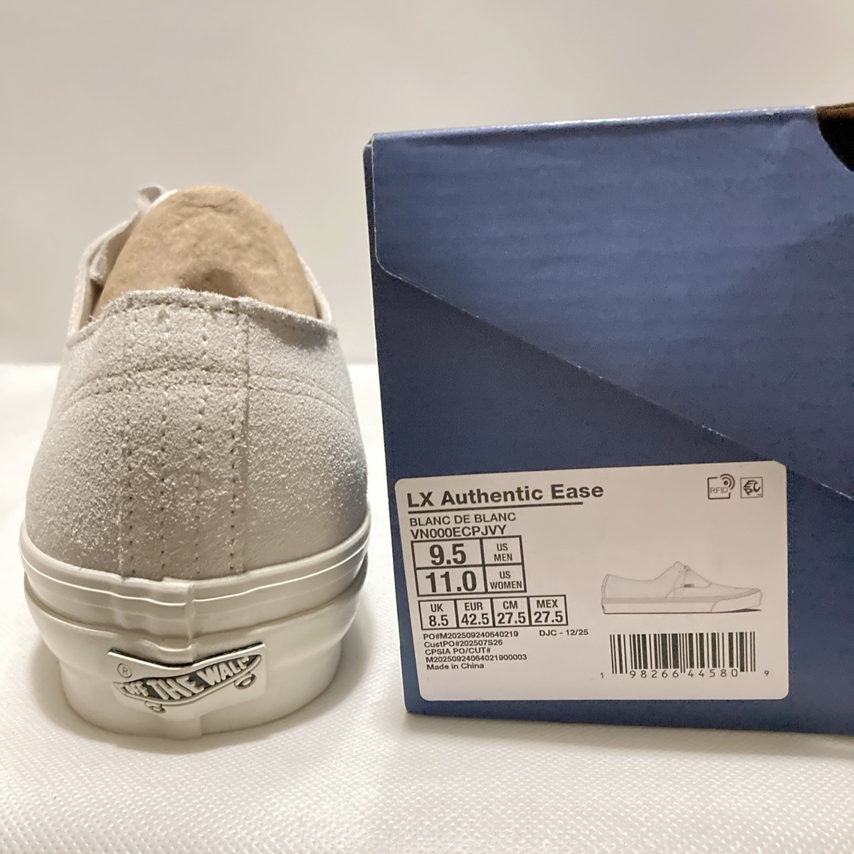 VANS PREMIUM Authentic Ease VN000ECPJVY Blanc de Blanc Men Suede Leather Shoes
