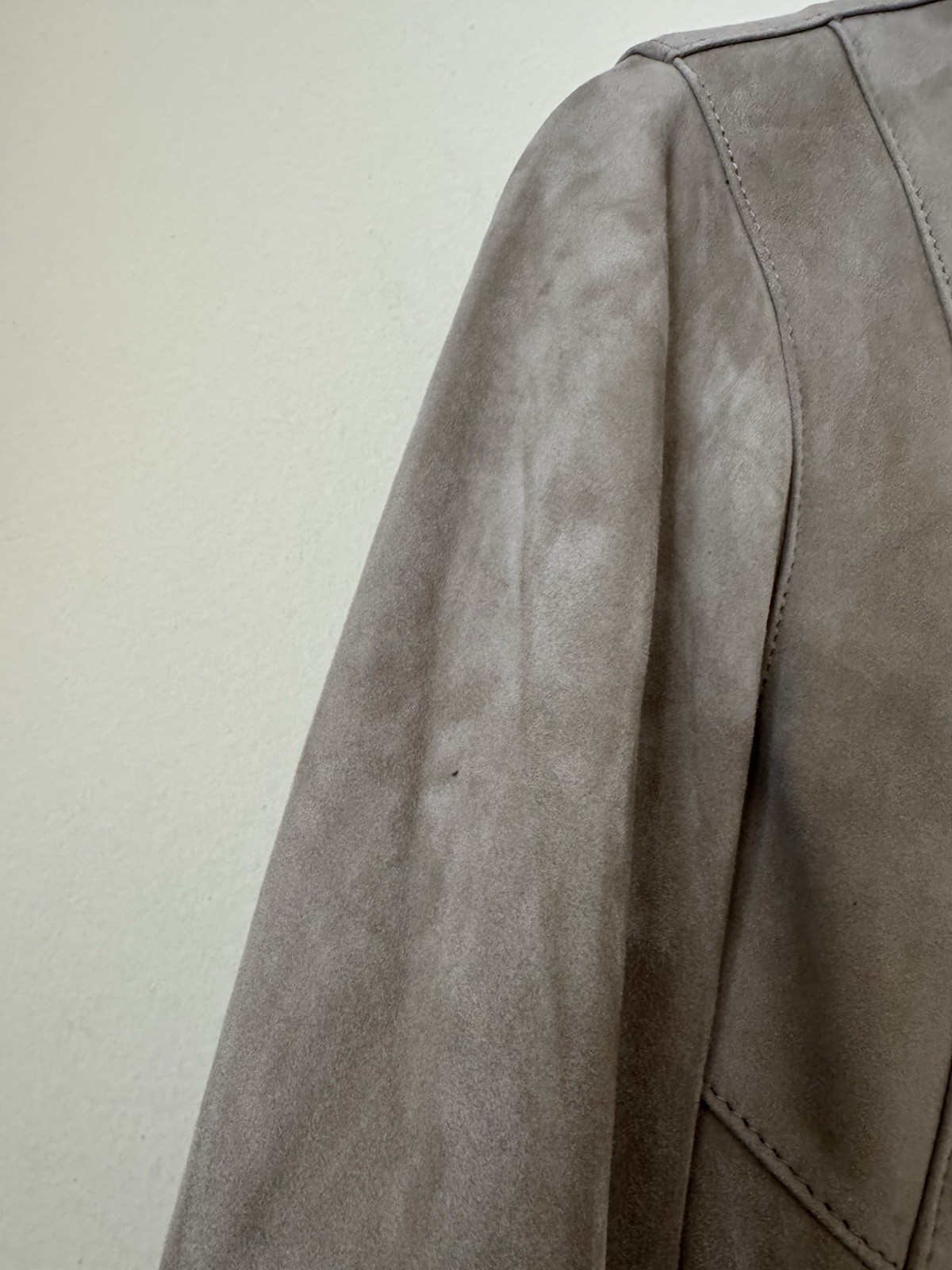 Kallmeyer Liam Leather Bomber Jacket Suede Sand XS