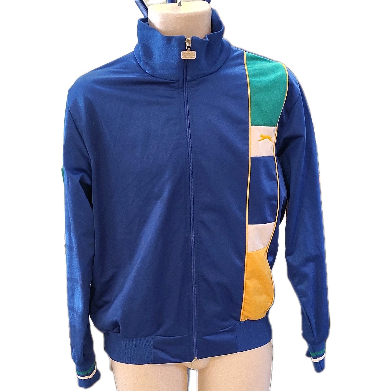 Slazenger Men’s Blue Colorblock Full-Zip Track Jacket Stand-Up Collar M