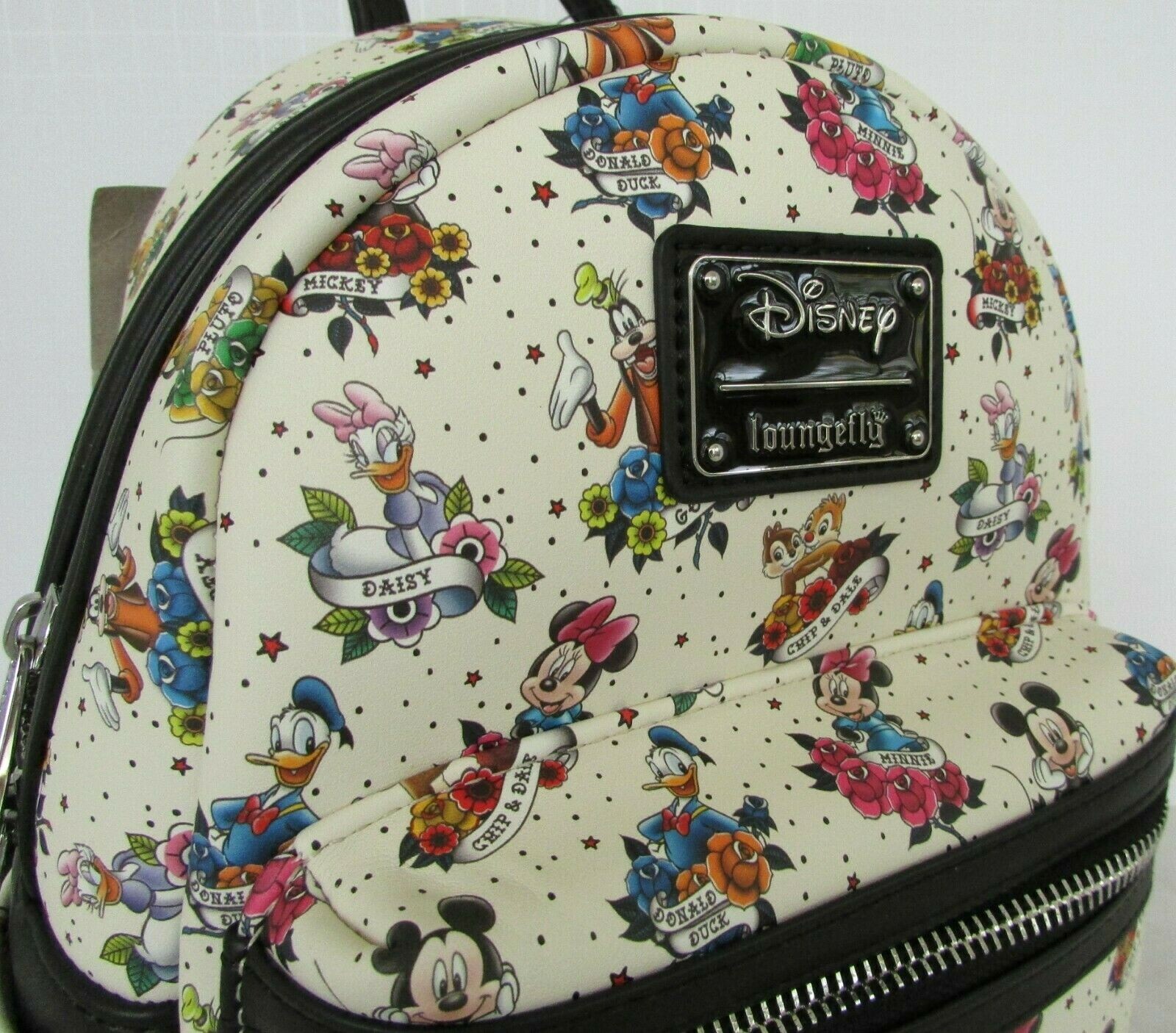 Disney Loungefly Mickey & Friends Tattoo Mini Backpack NWT