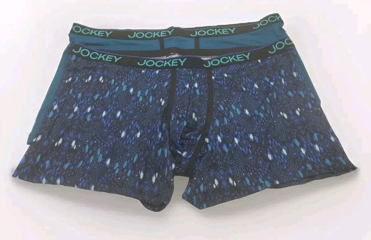 Jockey Men’s 2XL 44-46 Waist Boxer Briefs 2-Pair Chafe Proof Pouch Microfiber