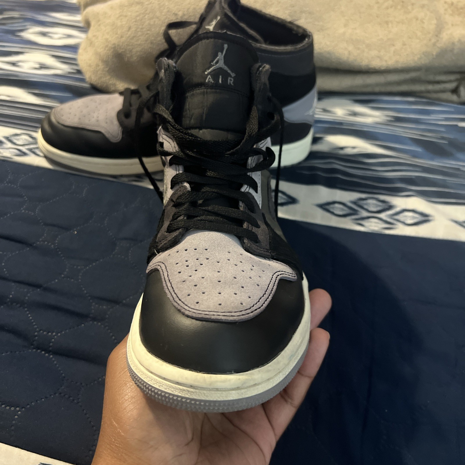 0680) Nike Air Jordan 1 Mid SE Craft “Inside Out” BLACK/GREY DM9652-001 Size 9.5