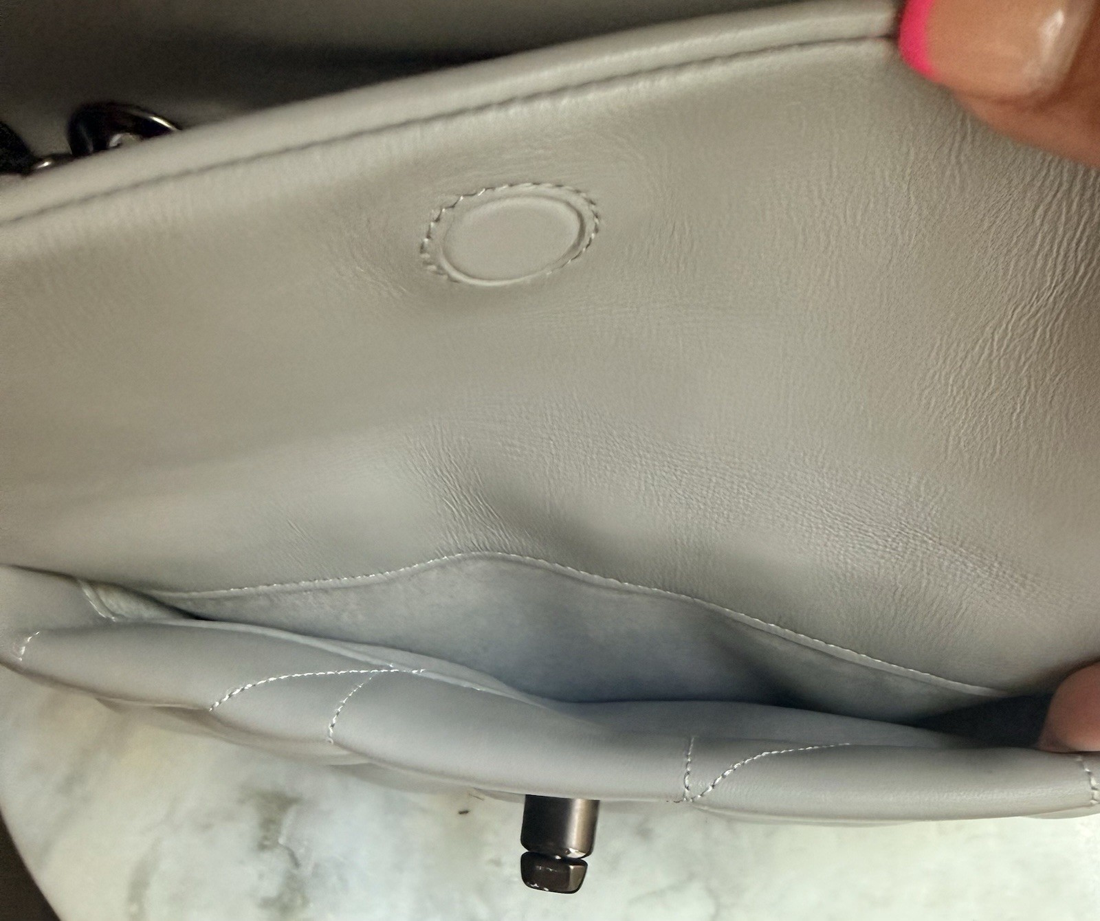 Coach Pillow Madison Shoulder Bag with Quilting in Dove Gray