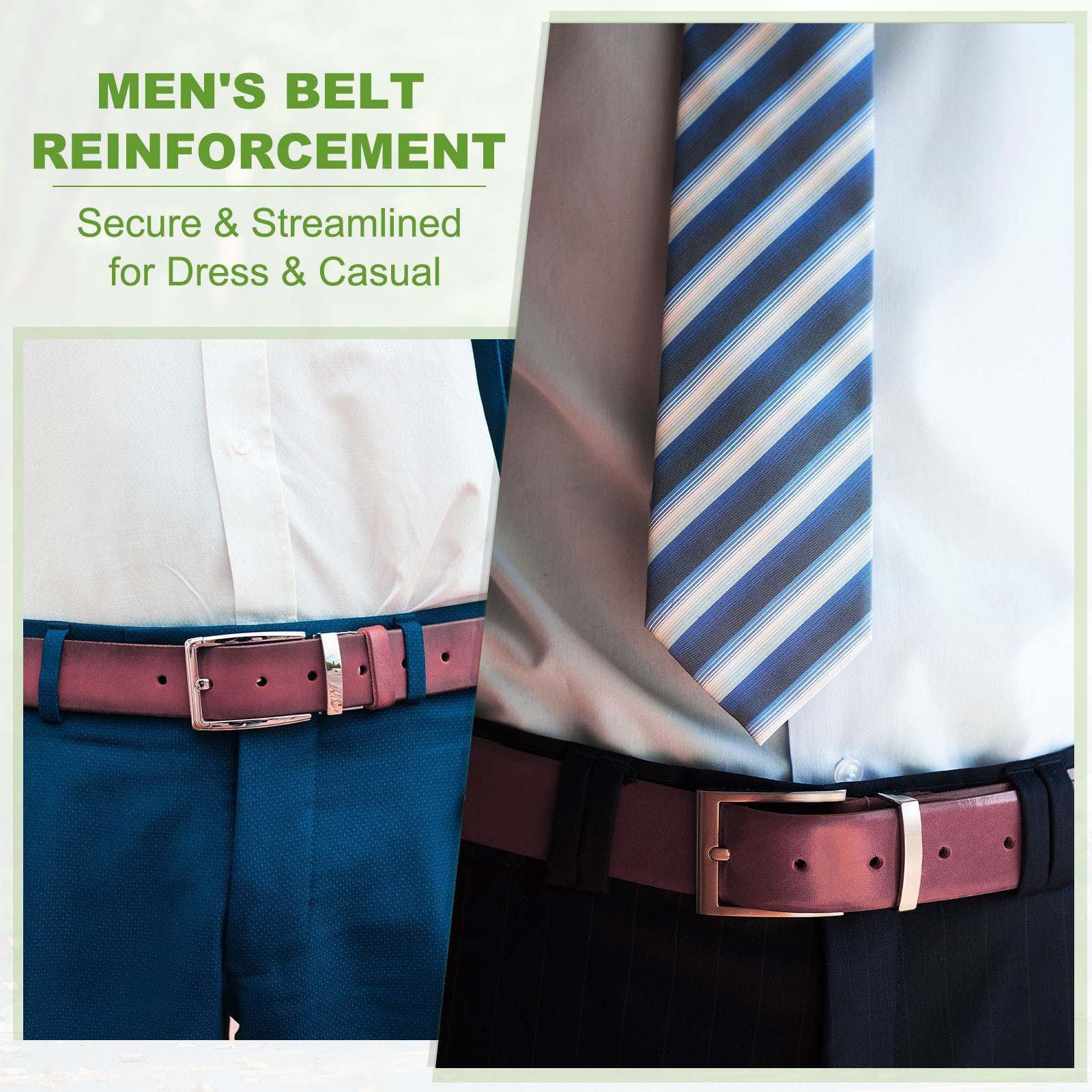 4pcs 40mm alloy belt loops for men, silver gray
