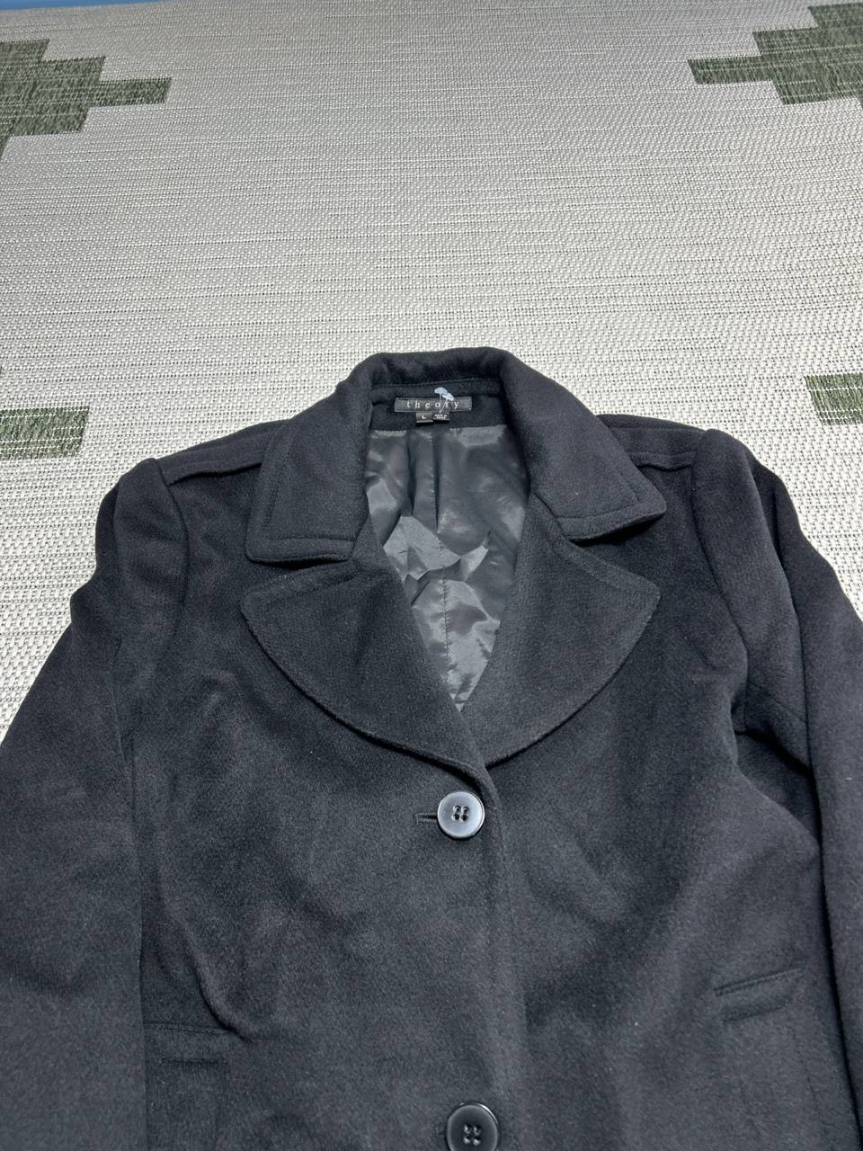 Theory Coat Womens Large Black Wool