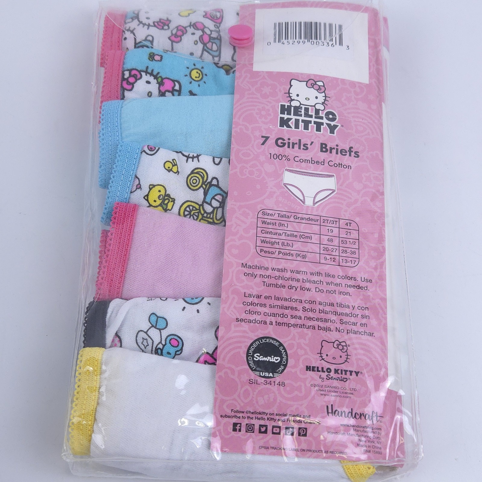 Hello Kitty Girls’ 100% Combed Cotton Underwear Size 4T