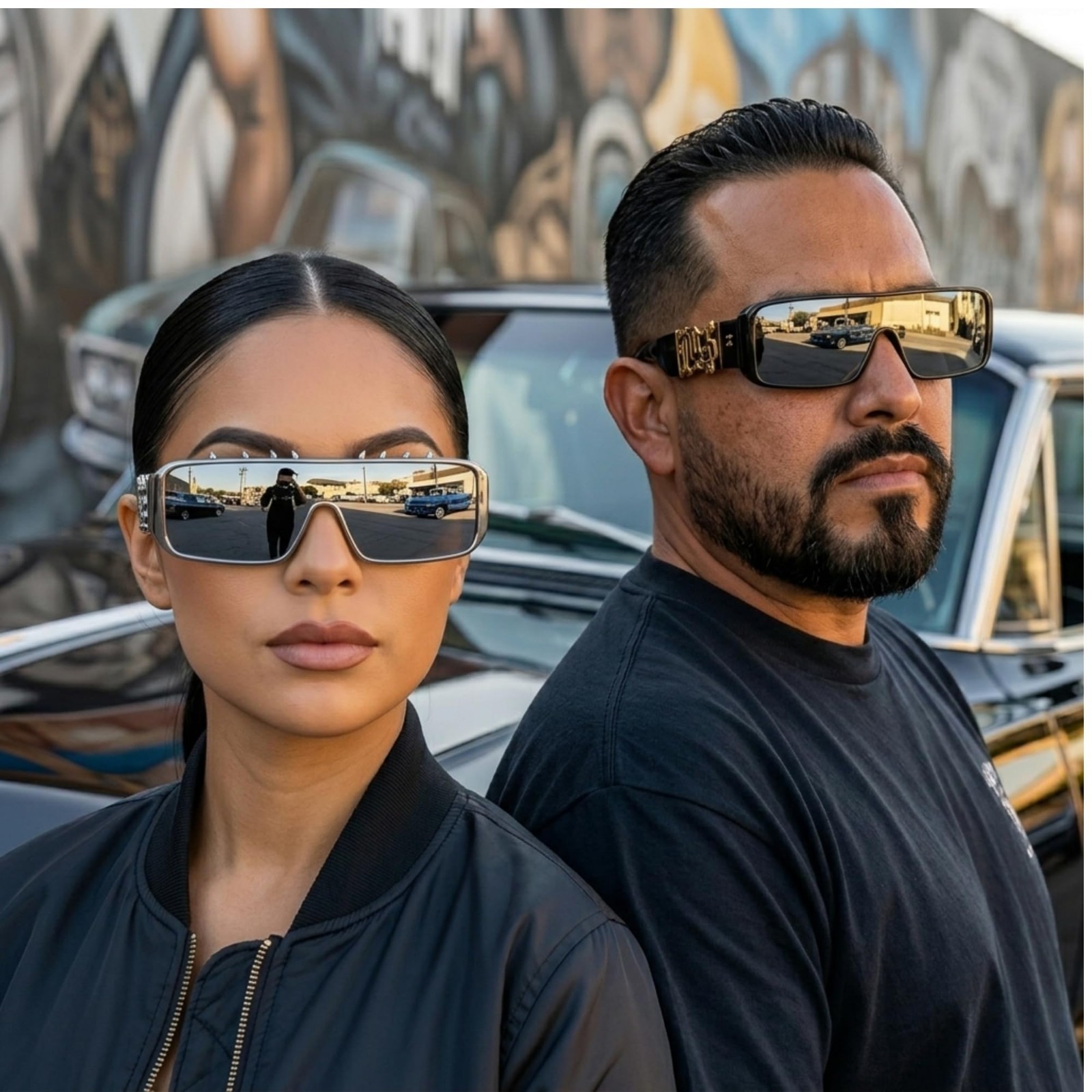 Stylish OG Gangster Shield Sunglasses with 1-Year Warranty & Pouch – UV Protecti