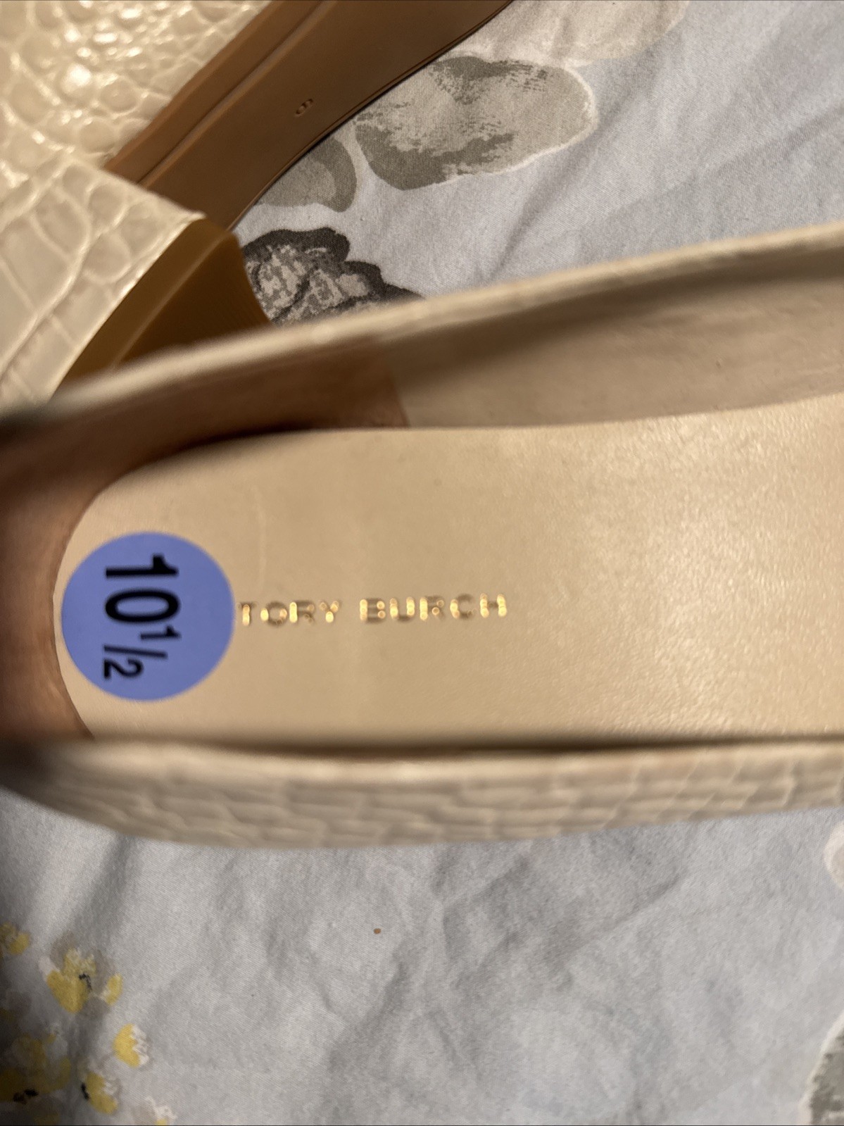 New Women Tory Burch Georgia Pump Soft Croco Logo Low Heel Shoes ,Sz. 10.5;6M