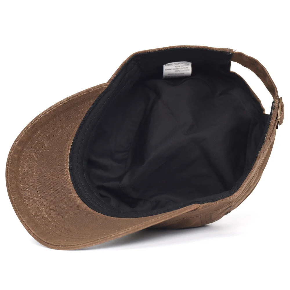Waxed Canvas Cotton Military Caps Men Waterproof Cadet Army Cap Unique Design