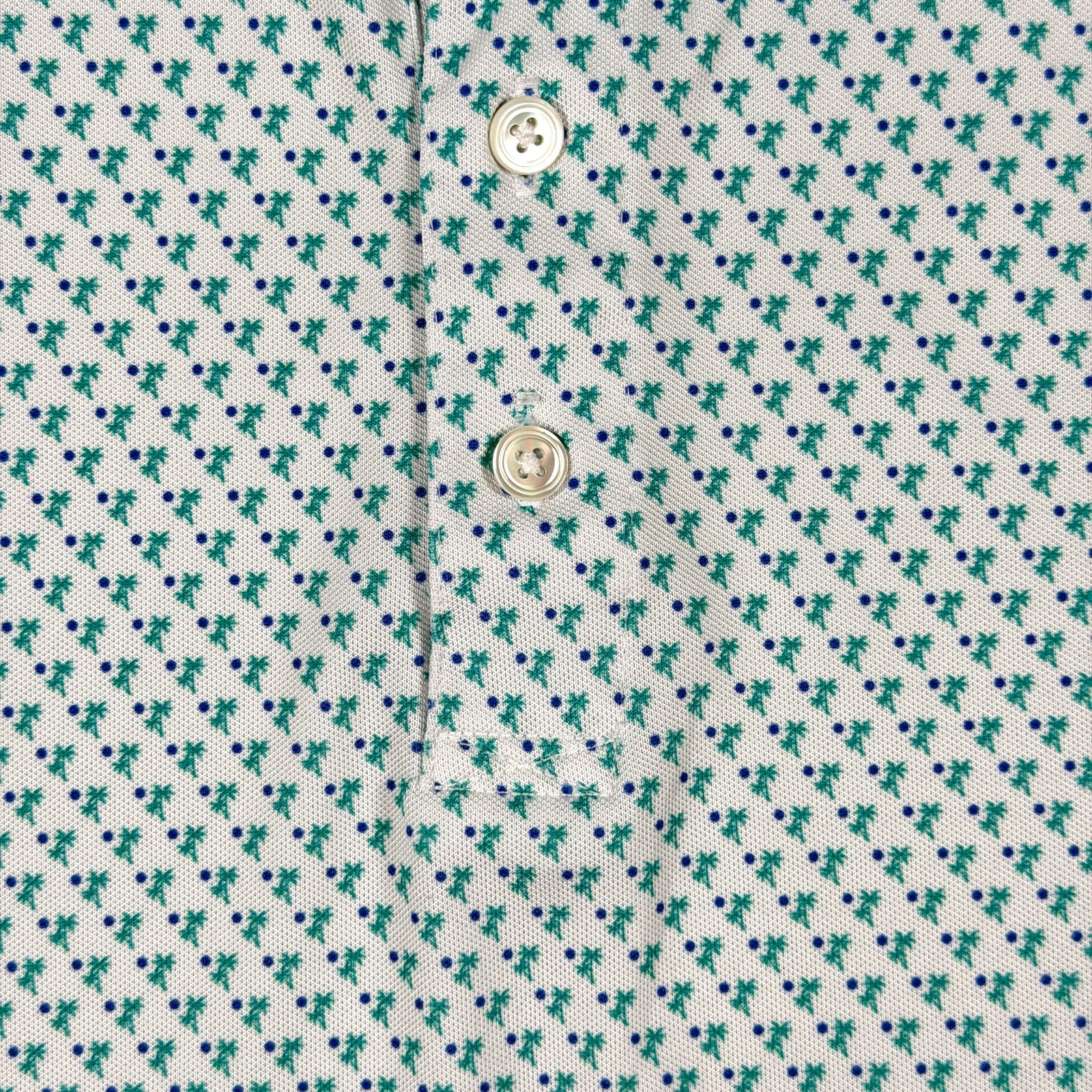 Holderness & Bourne Polo Shirt Mens L The Weaver White Green Blue Golf Stretch