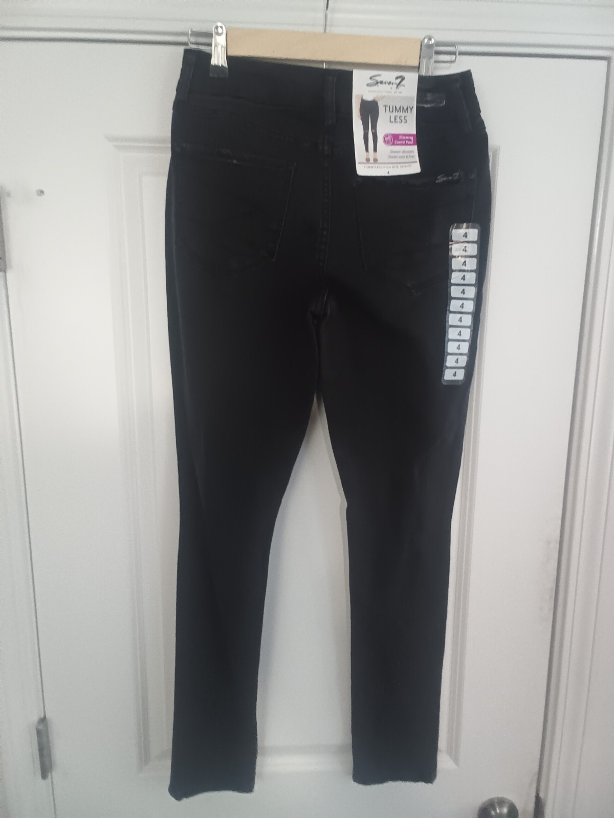 NWT Seven 7 Womens Size 4 Black Tummy Less Slimming Jeans (O)