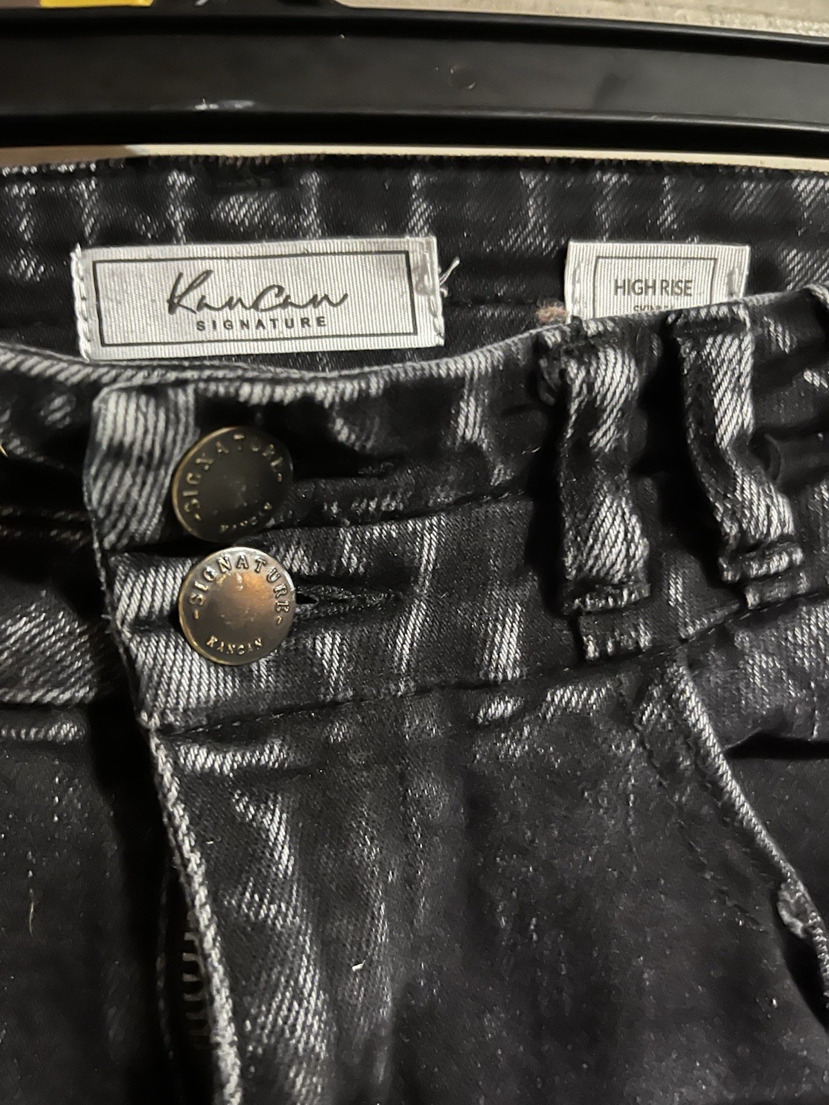 KanCan Raw Hem Distressed Skinny Women’s size 26 Dark Wash Black Denim jeans