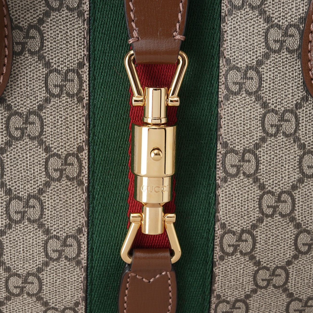 GUCCI Jackie 1961 Medium Web GG Supreme Canvas Tote Bag 649016 100% Authentic