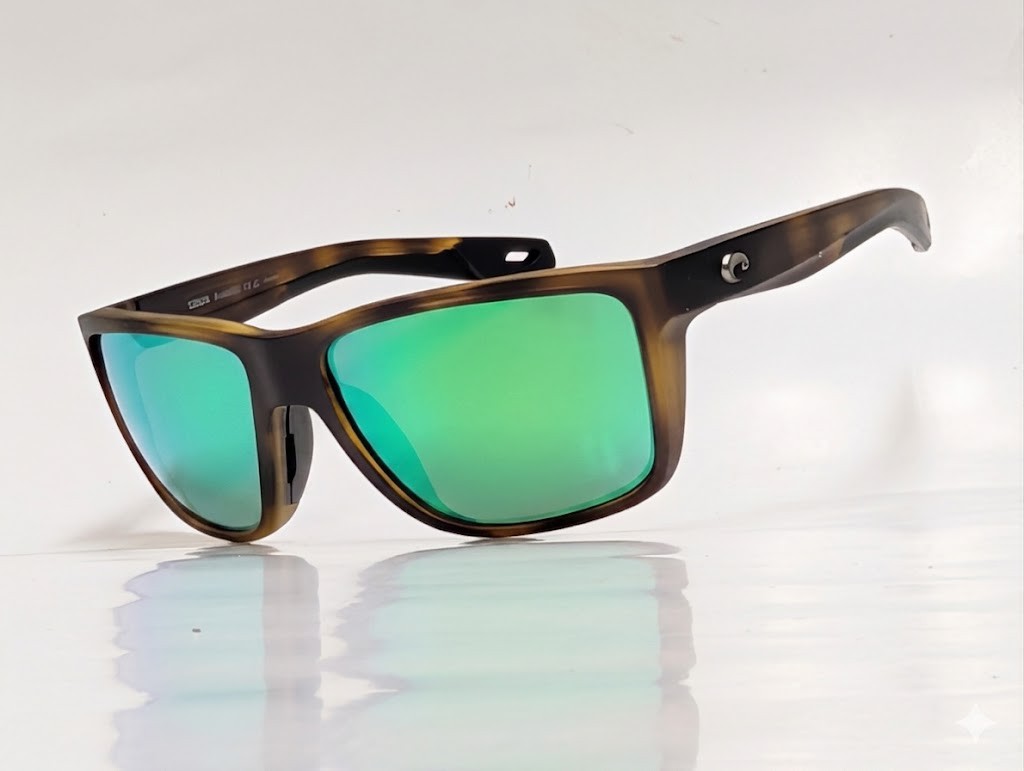 Costa Broadbill II sunglasses Matte Tortoise Green Mirror 580 glass polarized