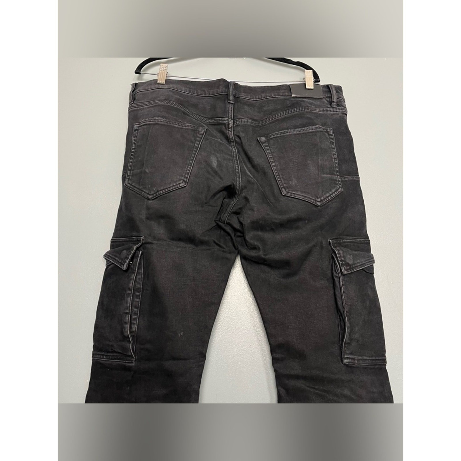 Purple Brand Men’s Cargo Pocket Jean Style P004 Black Denim Straight Leg Size 38
