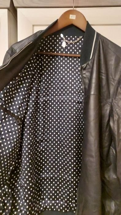 Men Hettabretz bomber jacket navy leather 44