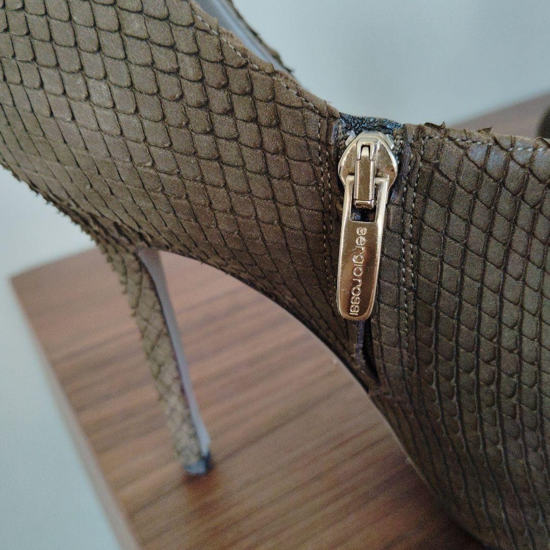 Sergio Rossi Pumps Leather Brown Khaki Women’s Heel Size EU35/US5