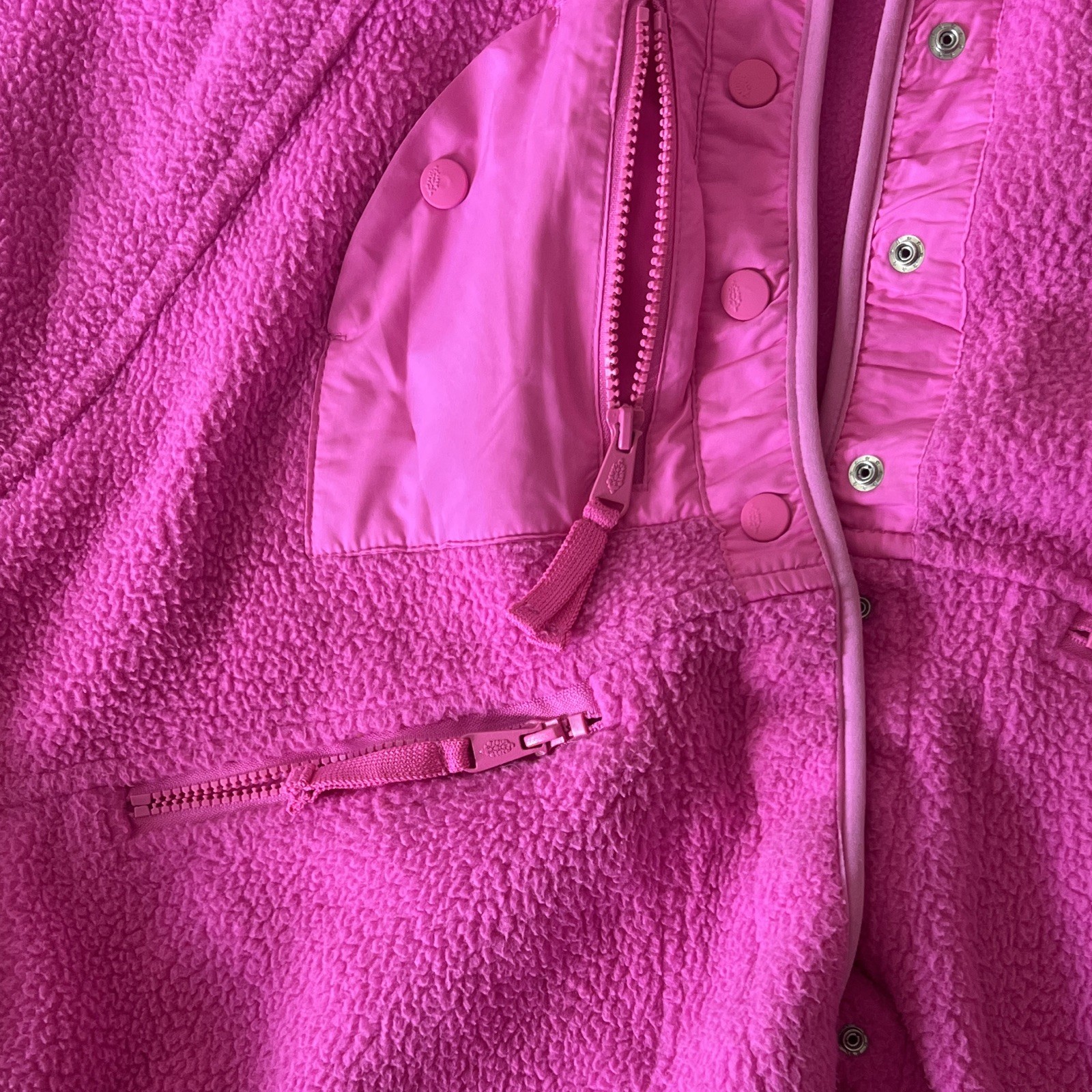 FP Movement Pink Fleece Mock Neck 1/2 Snap Pullover Zipper Pocket S