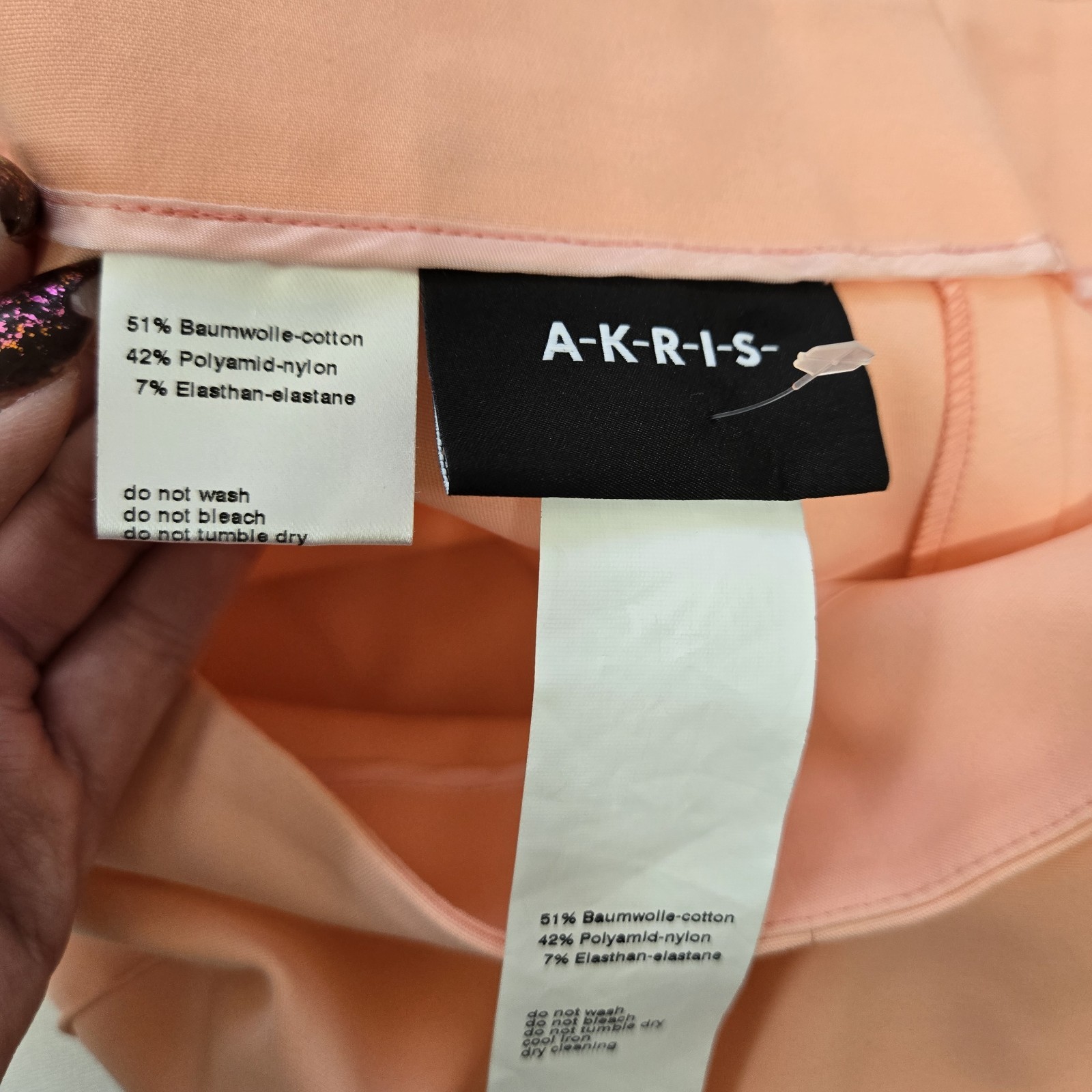 NWT Akris Melissa Trouser Pants Size US 8 Color Bellini Peach $795 Workwear Lux