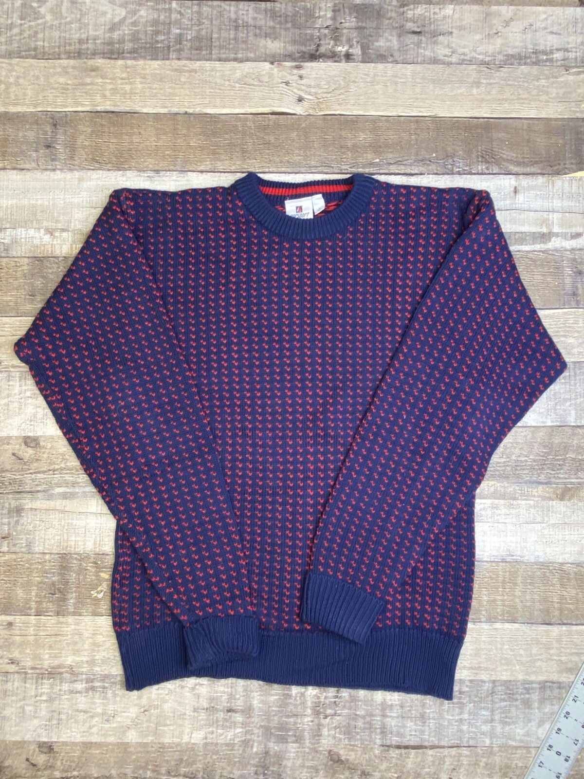 Norsport Crew Neck Sweater Men’s LT Birdseye Fisherman Heavy Cotton Pullover USA