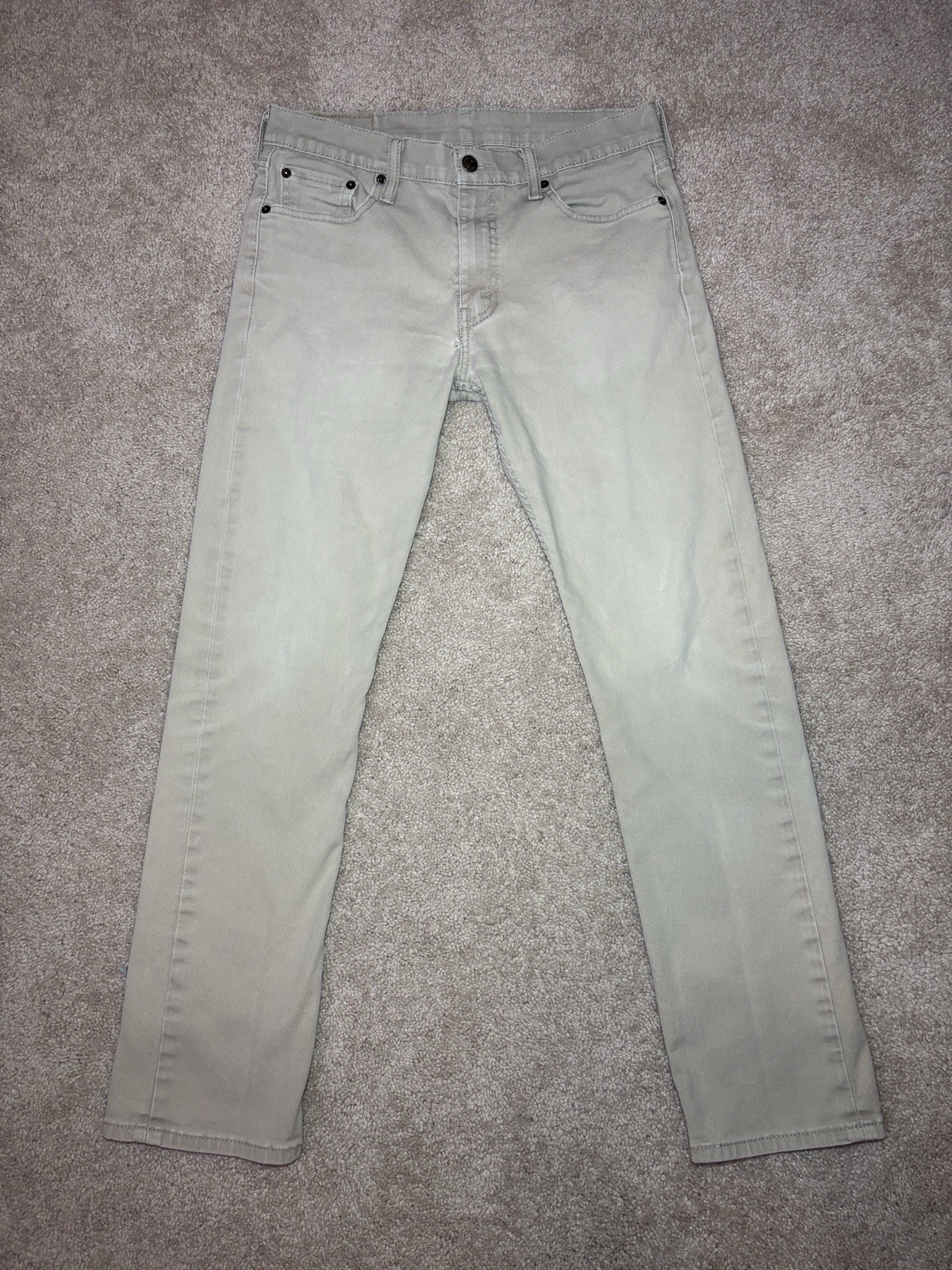Levi’s 513 Slim Straight Jeans Men’s 31×32 Distressed Khaki Beige