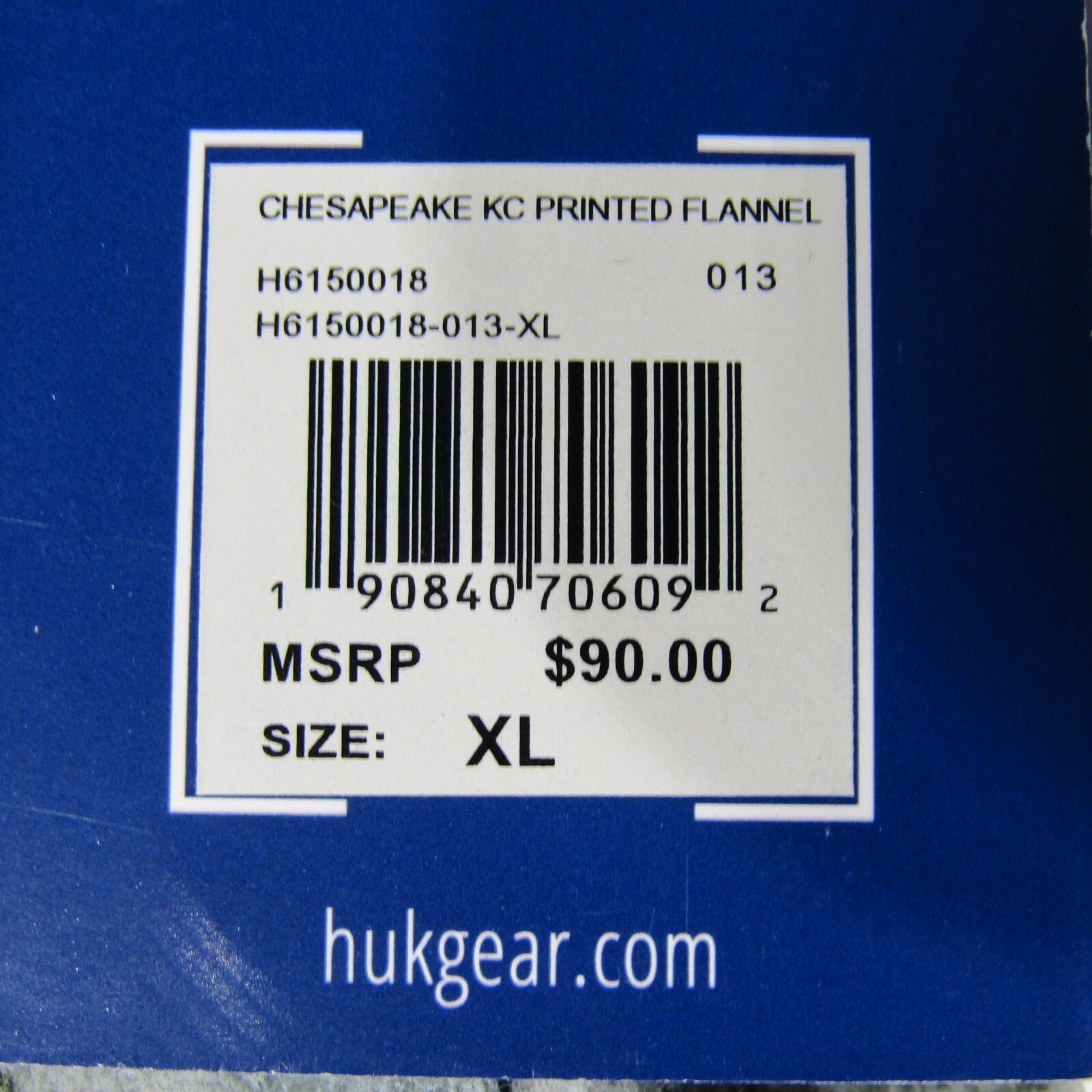 NWT Huk Chesapeake KC Printed Flannel Shirt Men’s XL Volcanic Ash