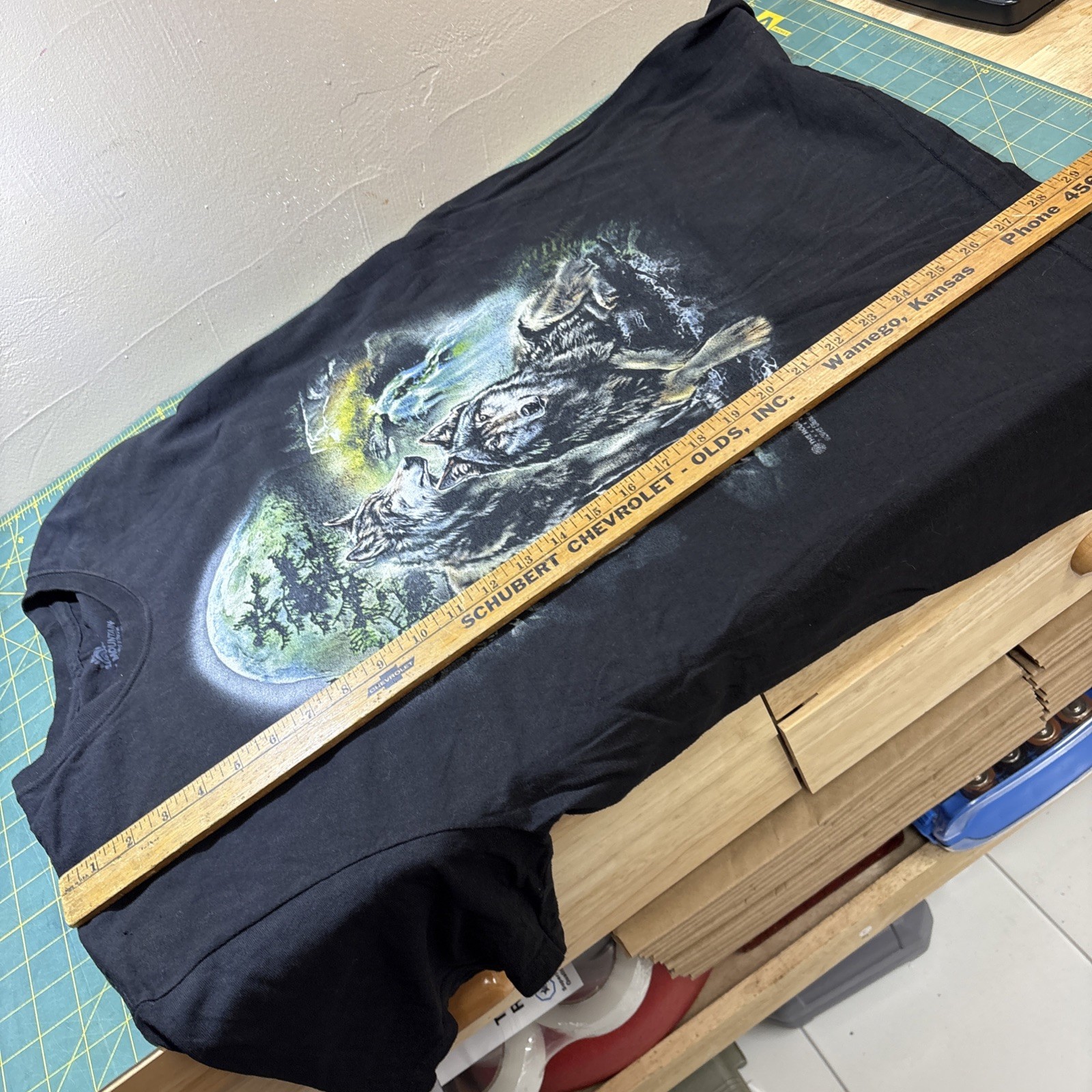 NWOT 2015 The Mountain Tami Alba Full Moon Night Wolves Black T-Shirt XL