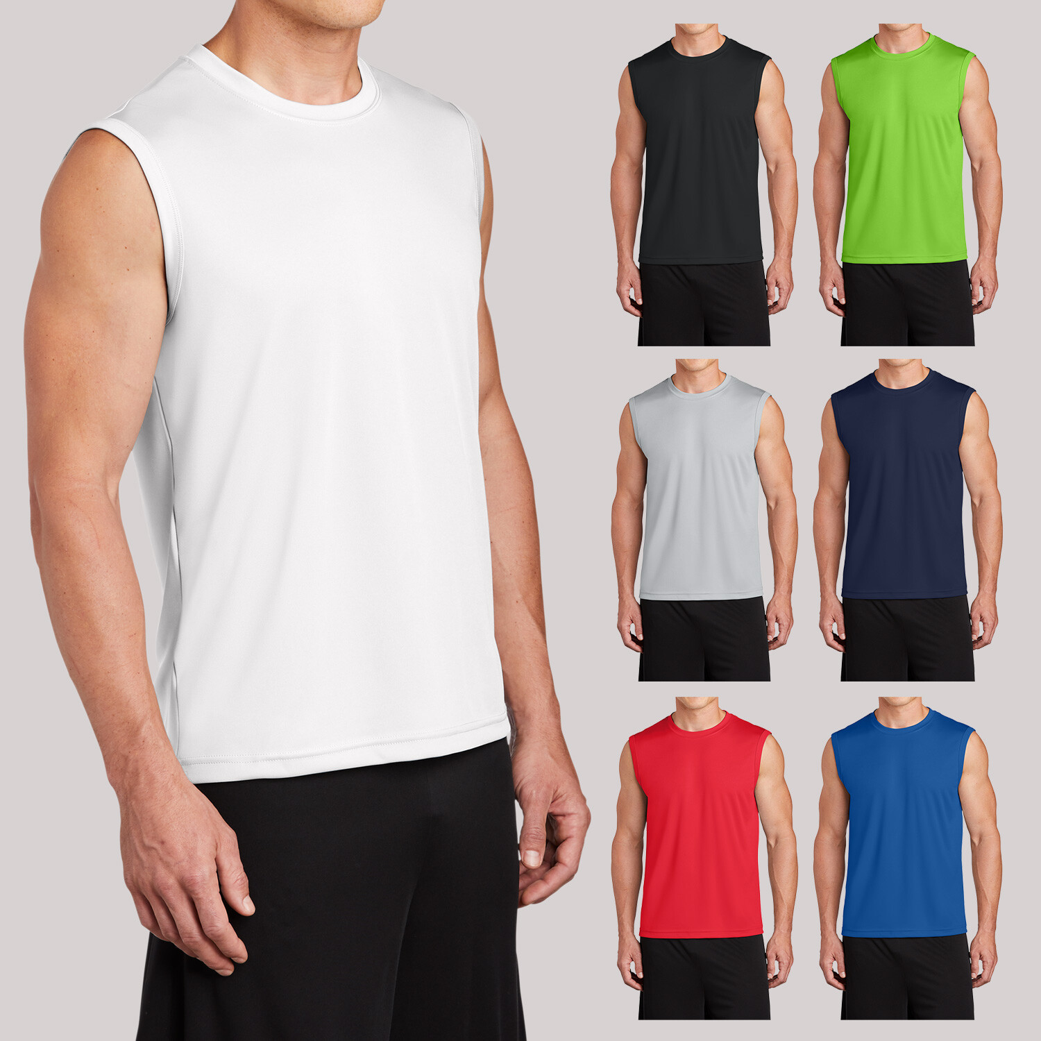 Sport-Tek ST352 Men’s SLEEVELESS MUSCLE T-SHIRT PosiCharge Competitor Tee