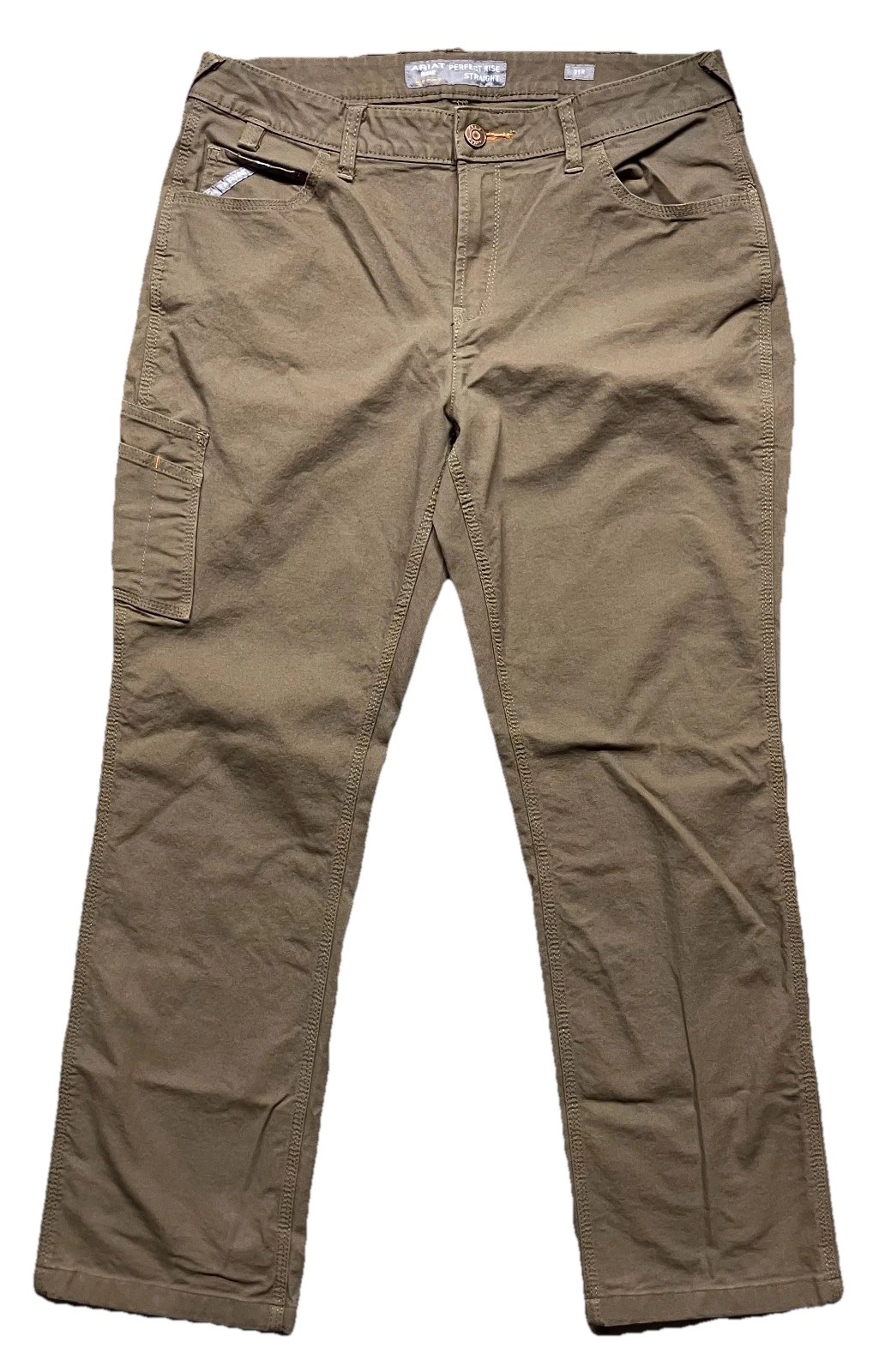 Ariat Rebar Pants Womens 31R Perfect Rise Straight Leg 32″ Inseam Brown Work