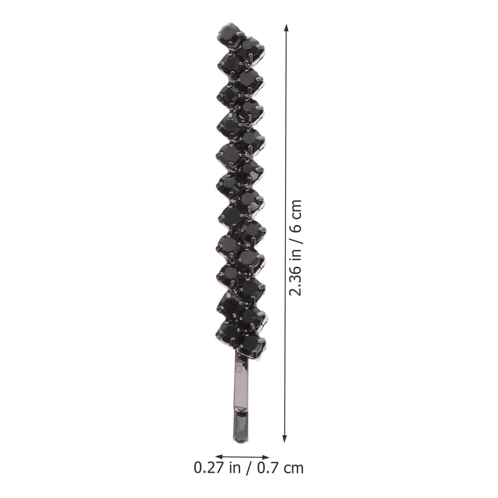 Uonlytech Hair Clips, 1 Set 2 Pairs Rhinestone 1 Count (Pack of 1), Black