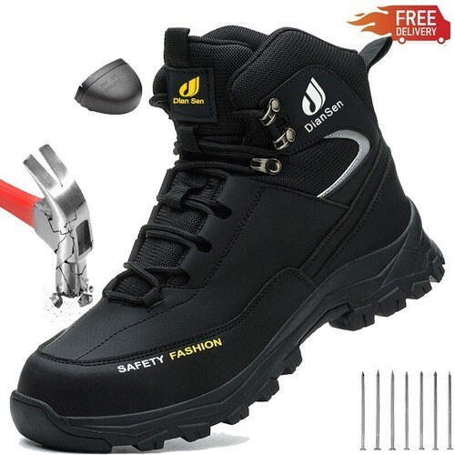 Work Sneakers Men Safety Shoes Puncture-Proof Anti-smash Steel Toe Shoes