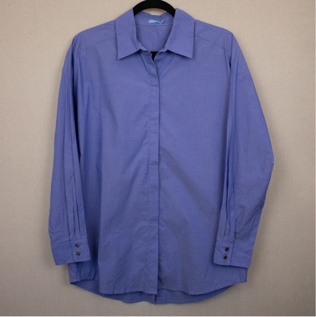 J. McLaughlin Larrie French blue button down long sleeve shirt-M