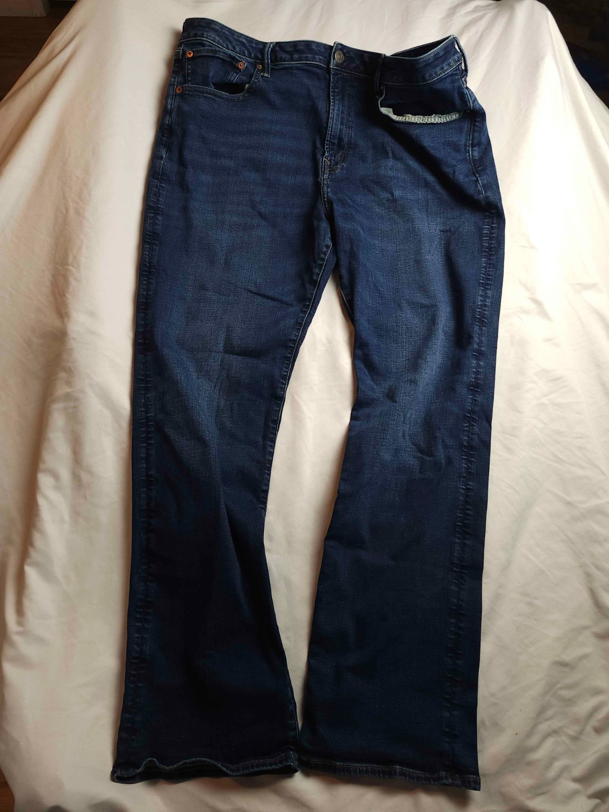 American Eagle Airflex+ Bootcut Jeans Mens Size 40X34 Blue Denim Dark Wash
