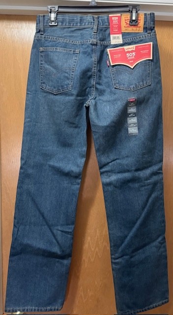 NWT Levi 505 (Size 18) 29 x 31 Straight Leg Denim Blue Jeans