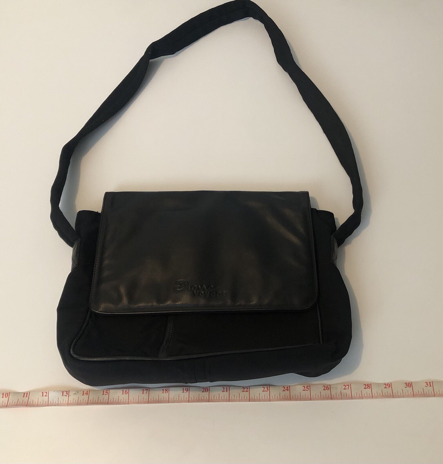 Unisex Messenger Bag Structured Sleek Onyx Vegan Leather Multi-Pocket Satchel