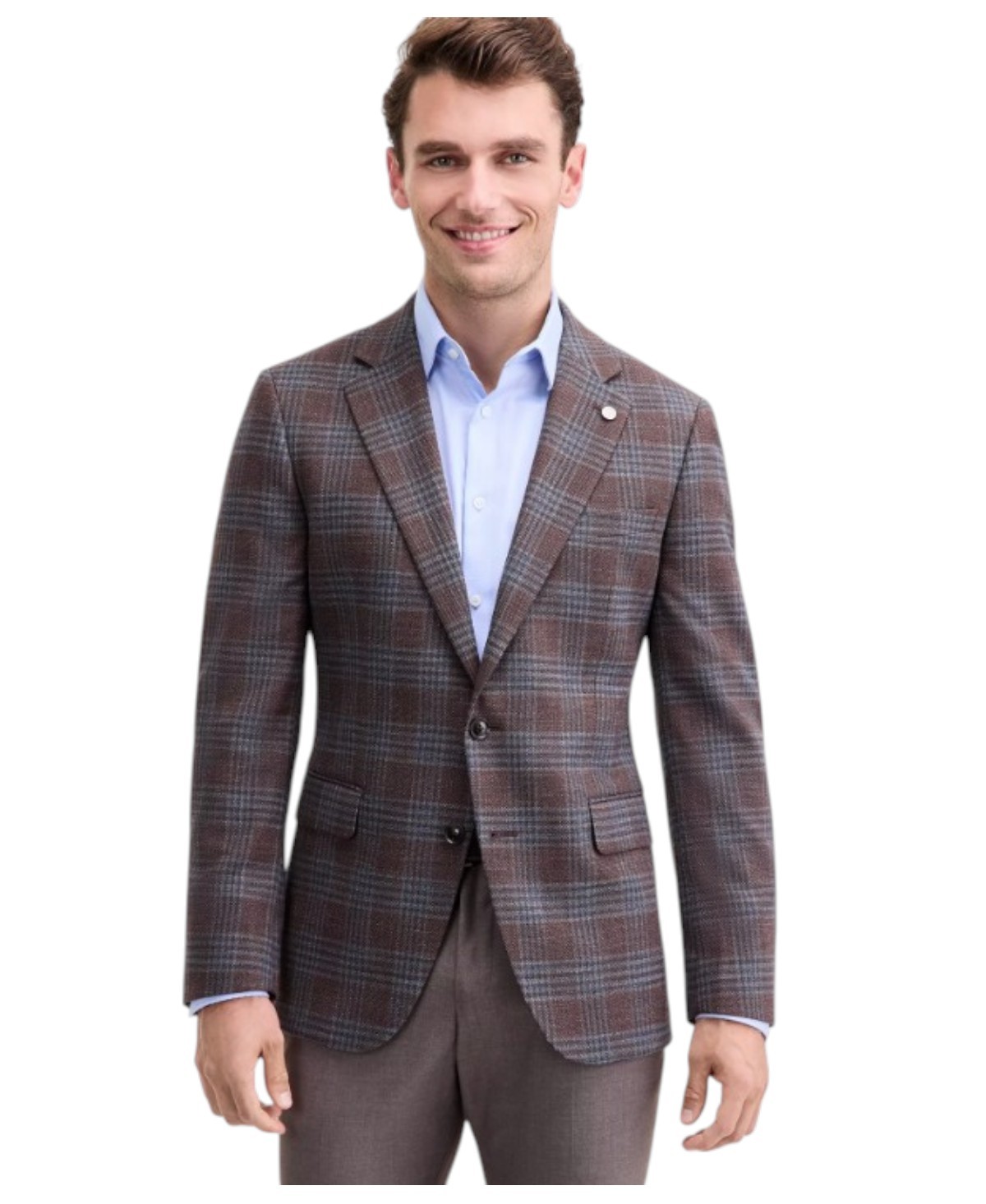 Ted By Ted Baker Mens Modern fit Sport Coat Blazer 36 R Brown Plaid