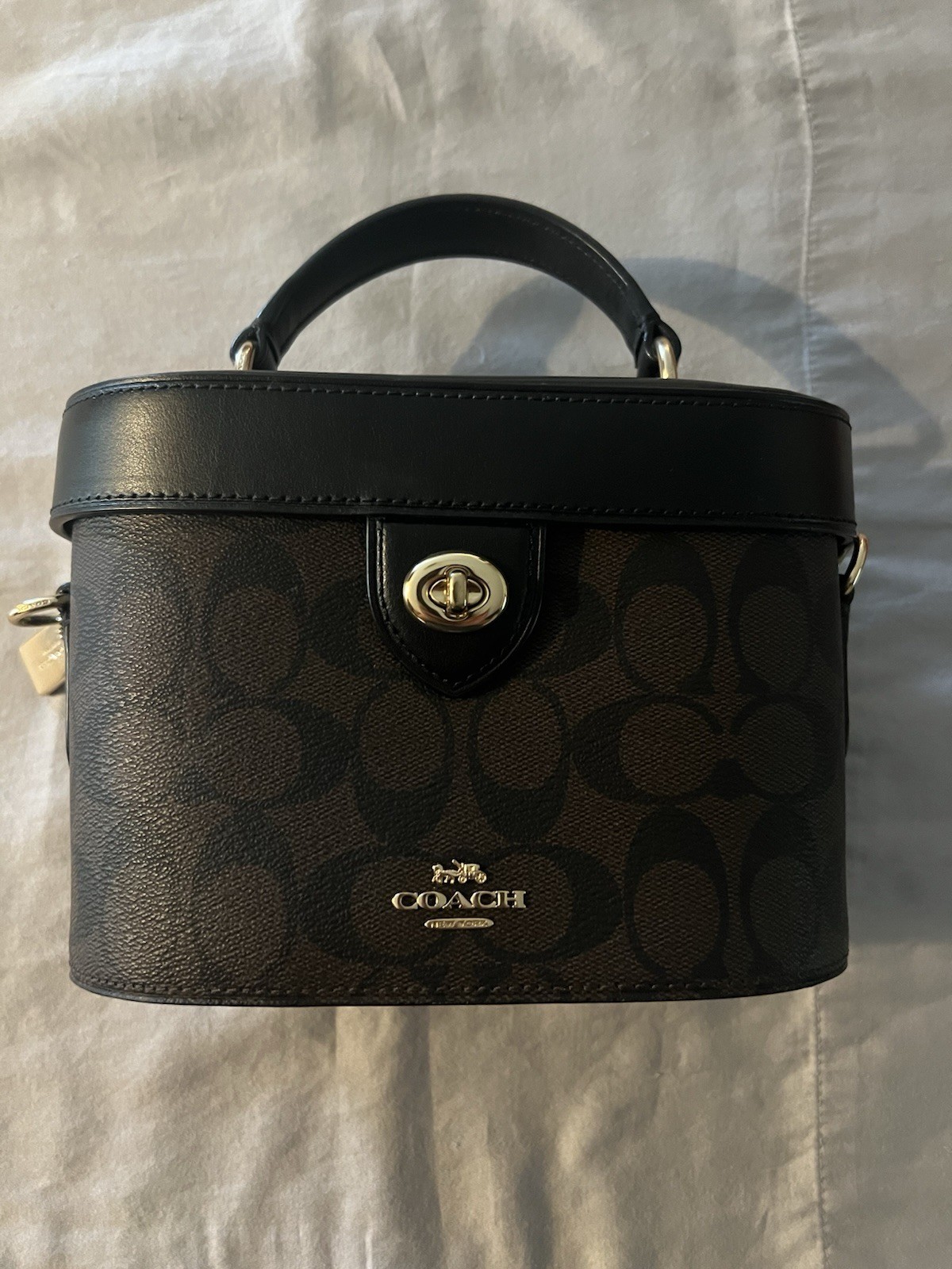 Coach Kay Turn Lock Crossbody Bag in Brown-Black from the Signature Collection