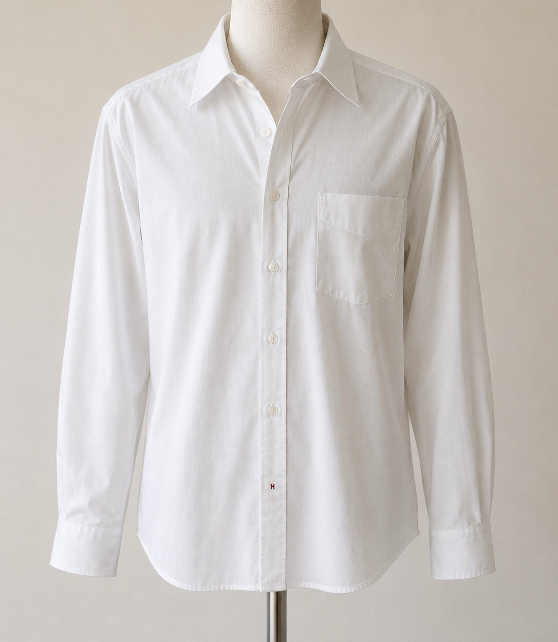 Hathaway Pima Pinpoint Oxford Dress Shirt Mens 16 White Cotton Blend USA Made