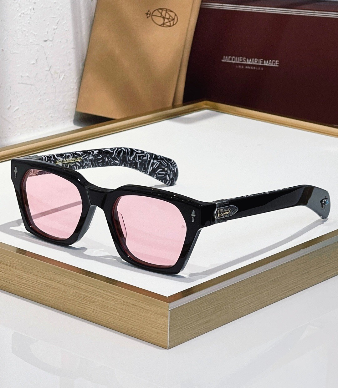 JACQUES MARIE MAGE Sterett Sunglasses Grey Lens/Ivory Frame – 52-22-146