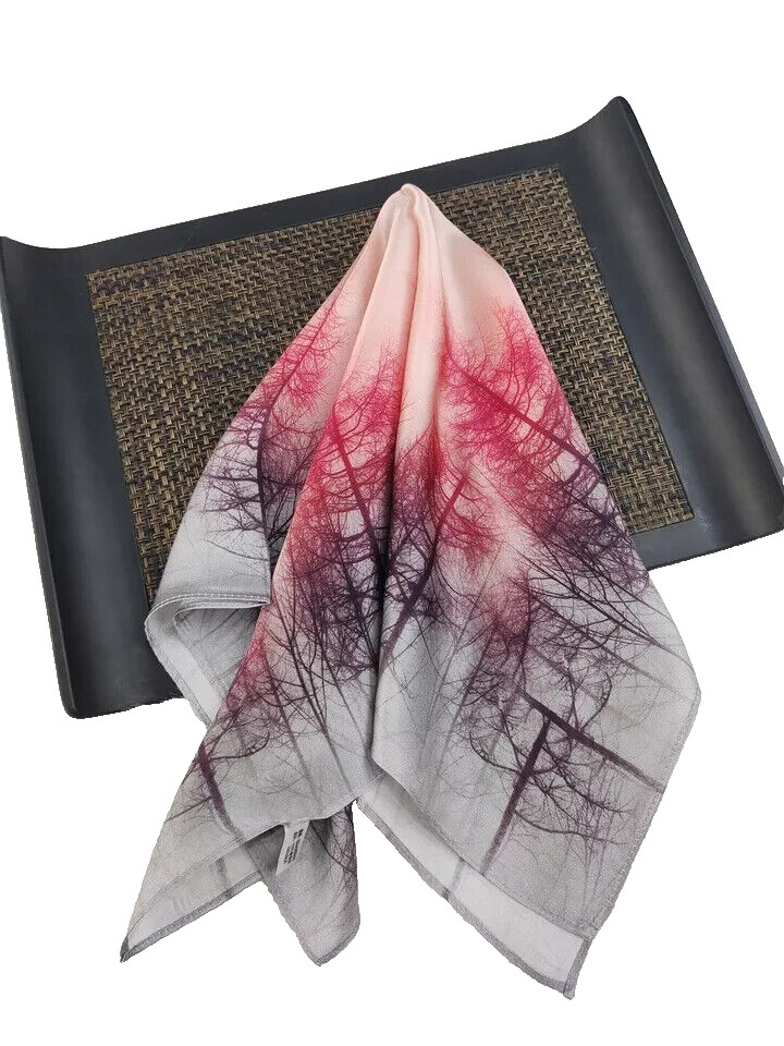 21”X21″Sunset Print Pure Mulberry Satin Silk 12momme Scarf 53x53cm 5-2