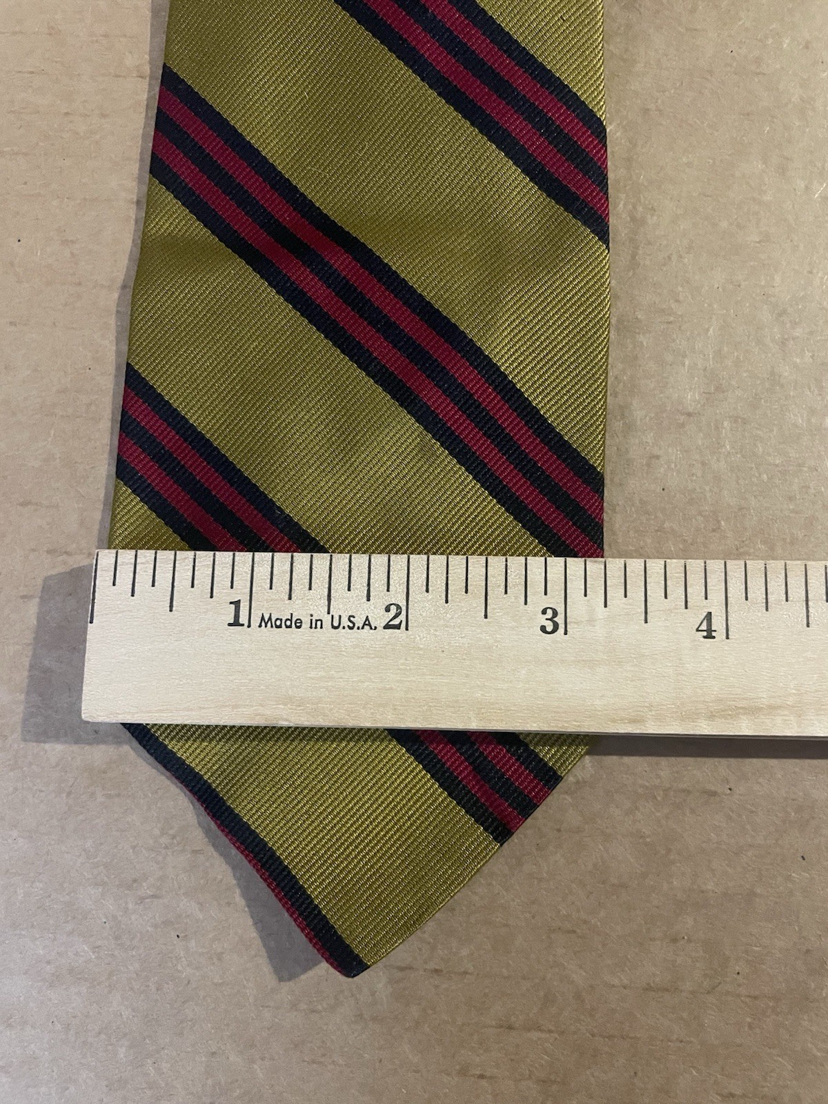 Brooks Brothers Yellow, Red & Blue Striped Tie 100% Silk Men’s Necktie 3 1/8” W