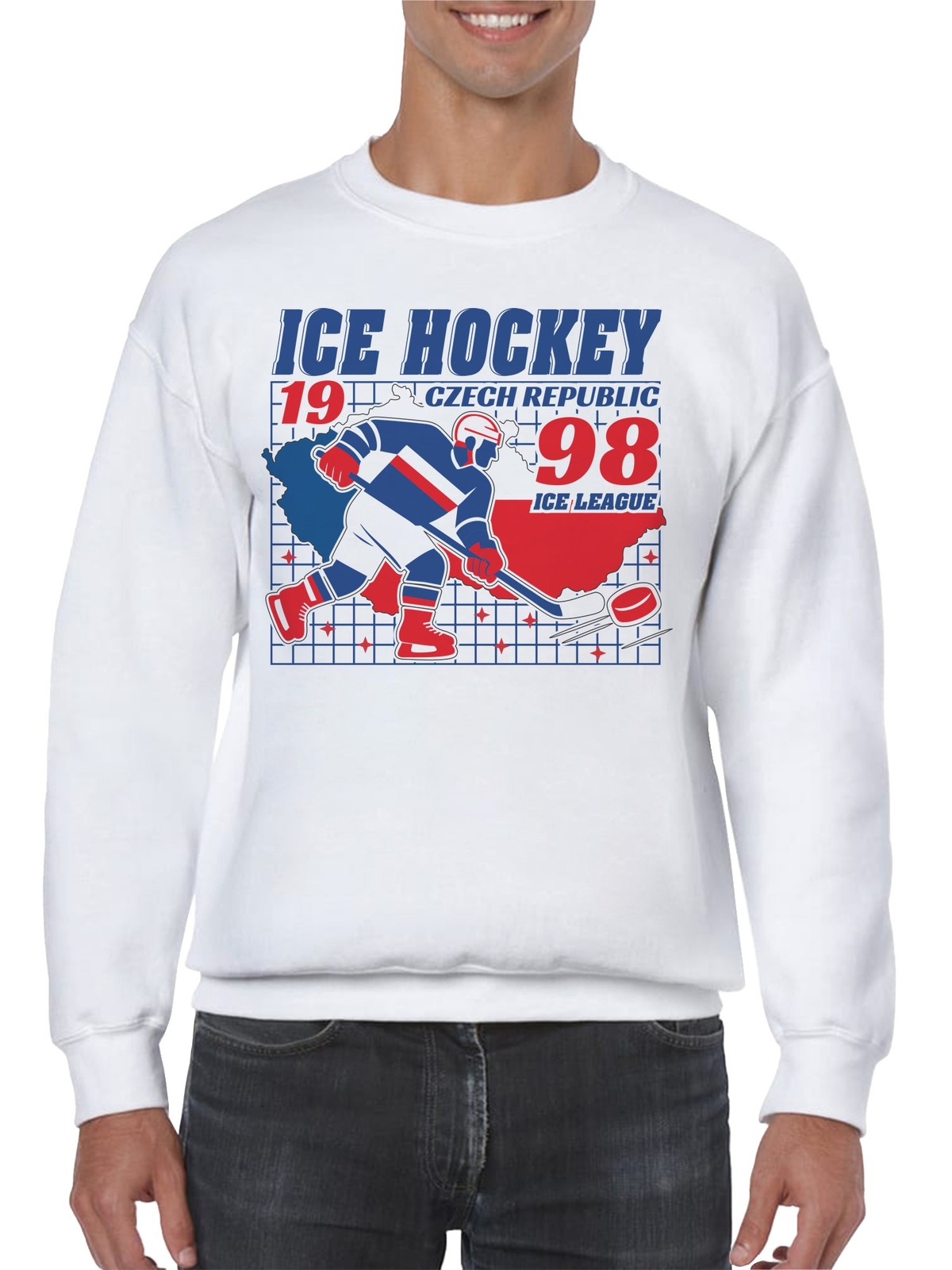 Czech Republic Ice Hockey 98 League Men’s Sweatshirt