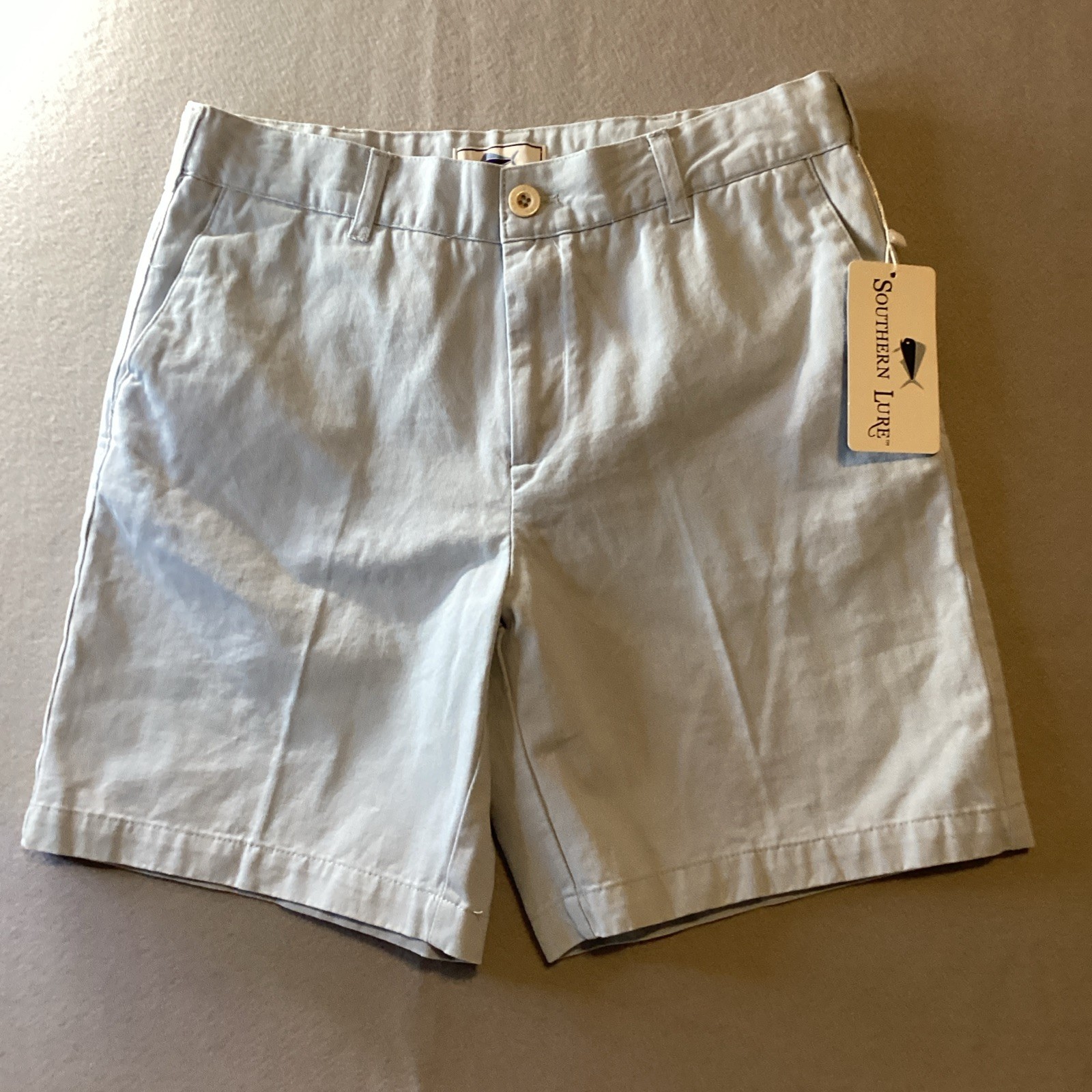 Southern Lure Boys Twill Flat Front Light Blue Shorts SZ Youth 16 New With Tag