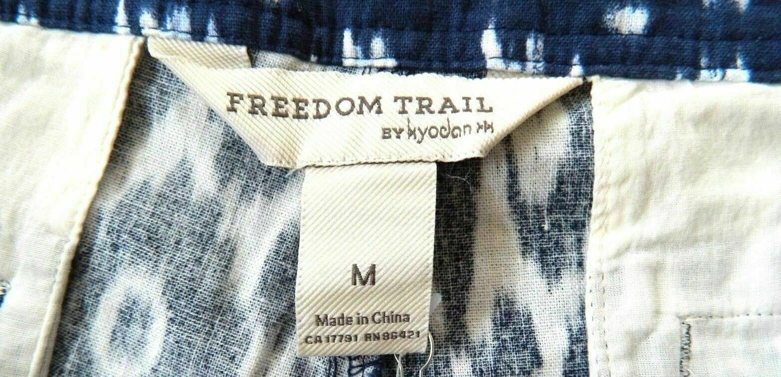 NEW! Freedom Trail by Kyodan Cotton Blend Blue/White Geometric Printed Capri