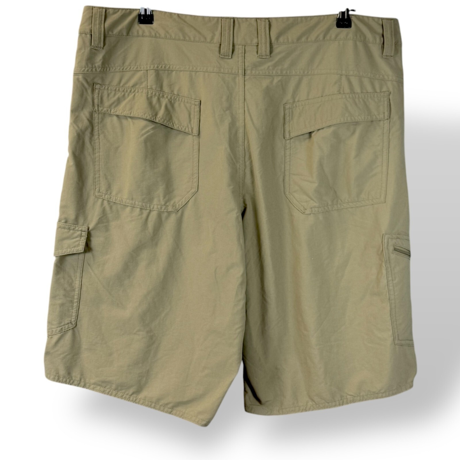 Patagonia MOC Hybird Cargo Board Shorts Mens Sz 38 Tan Quick Dry 4 Way Stretch